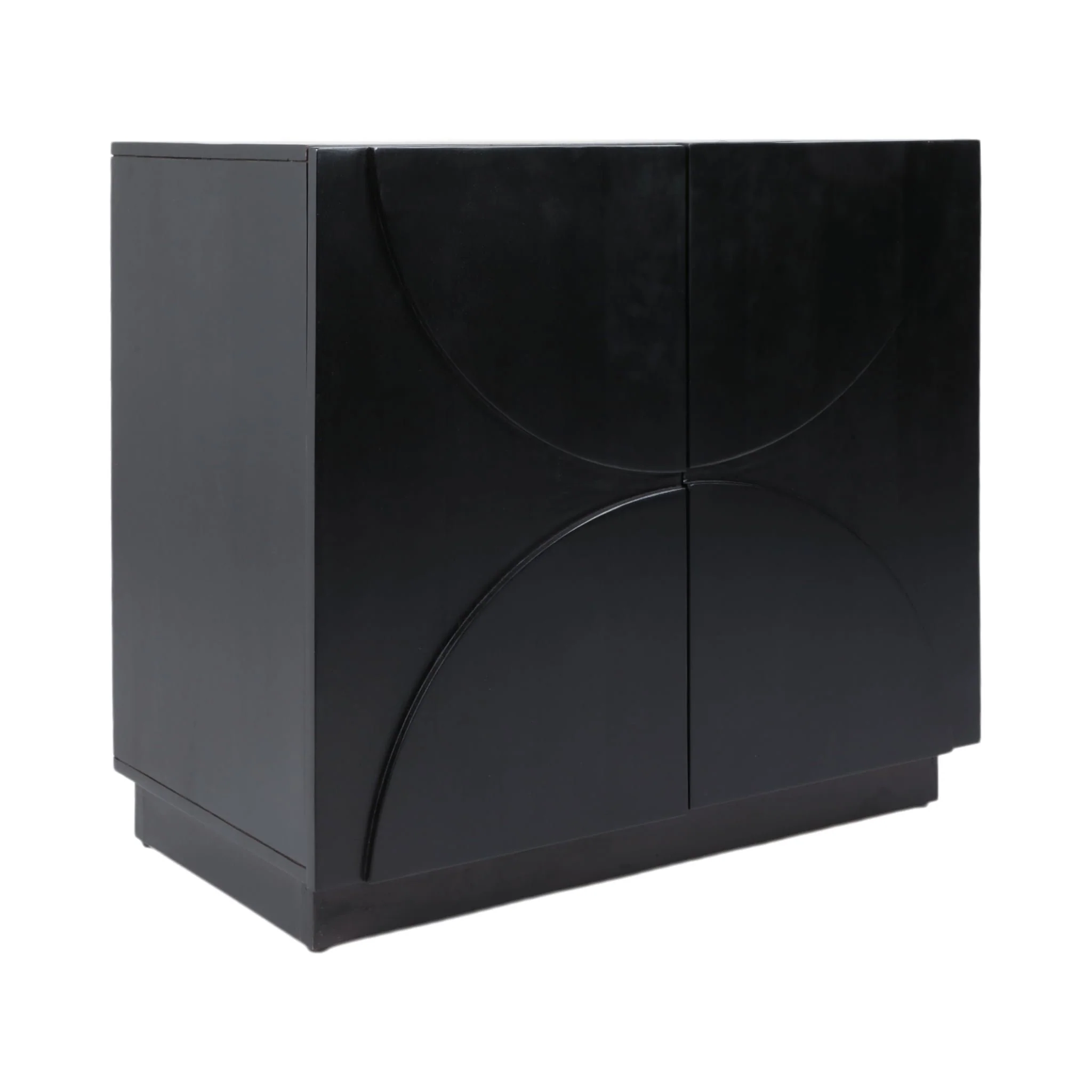 32x30" Half Circle 2-door Cabinet, Black - Image 2