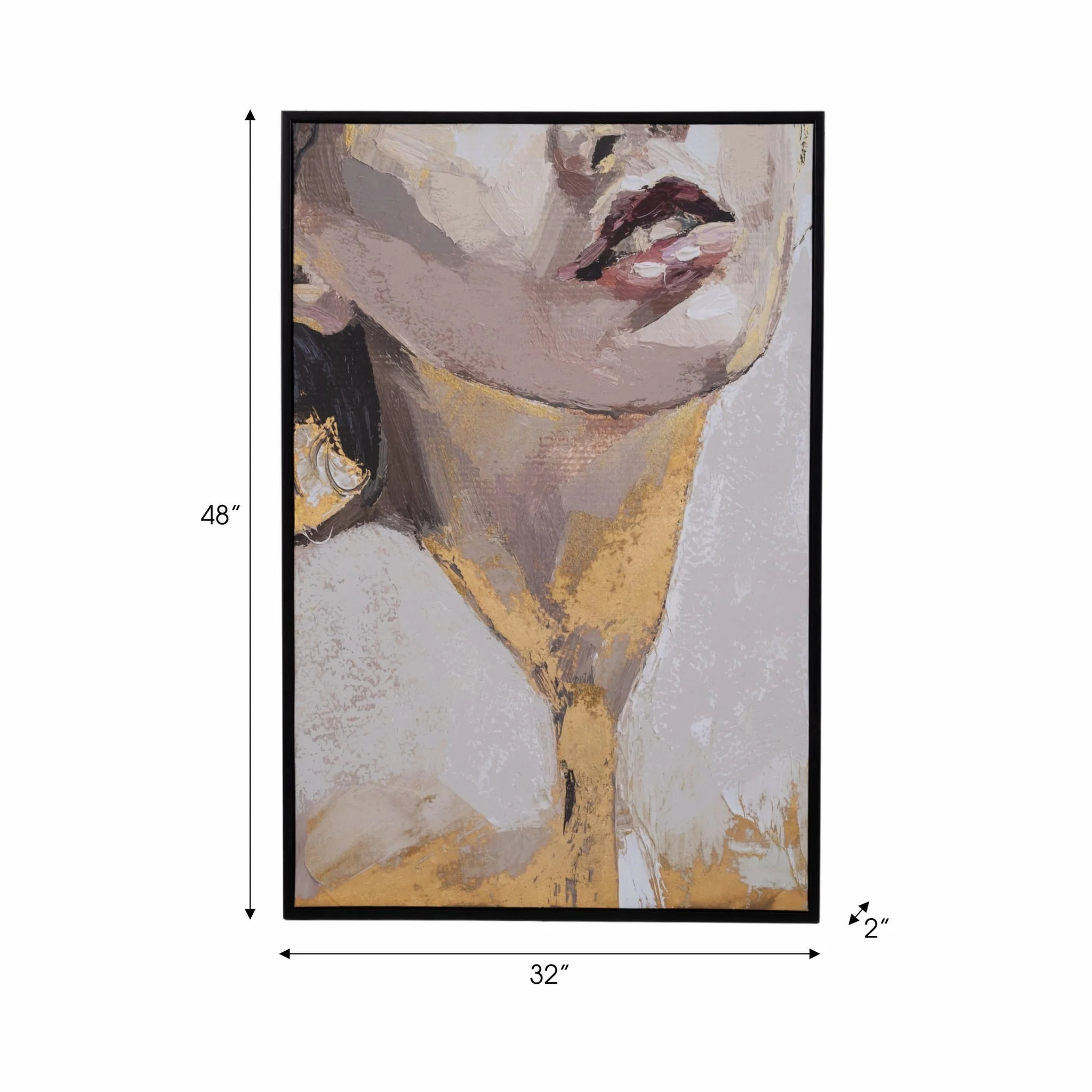 32x48 Framed Handpainted Gold Leaf Portrait - Image 7