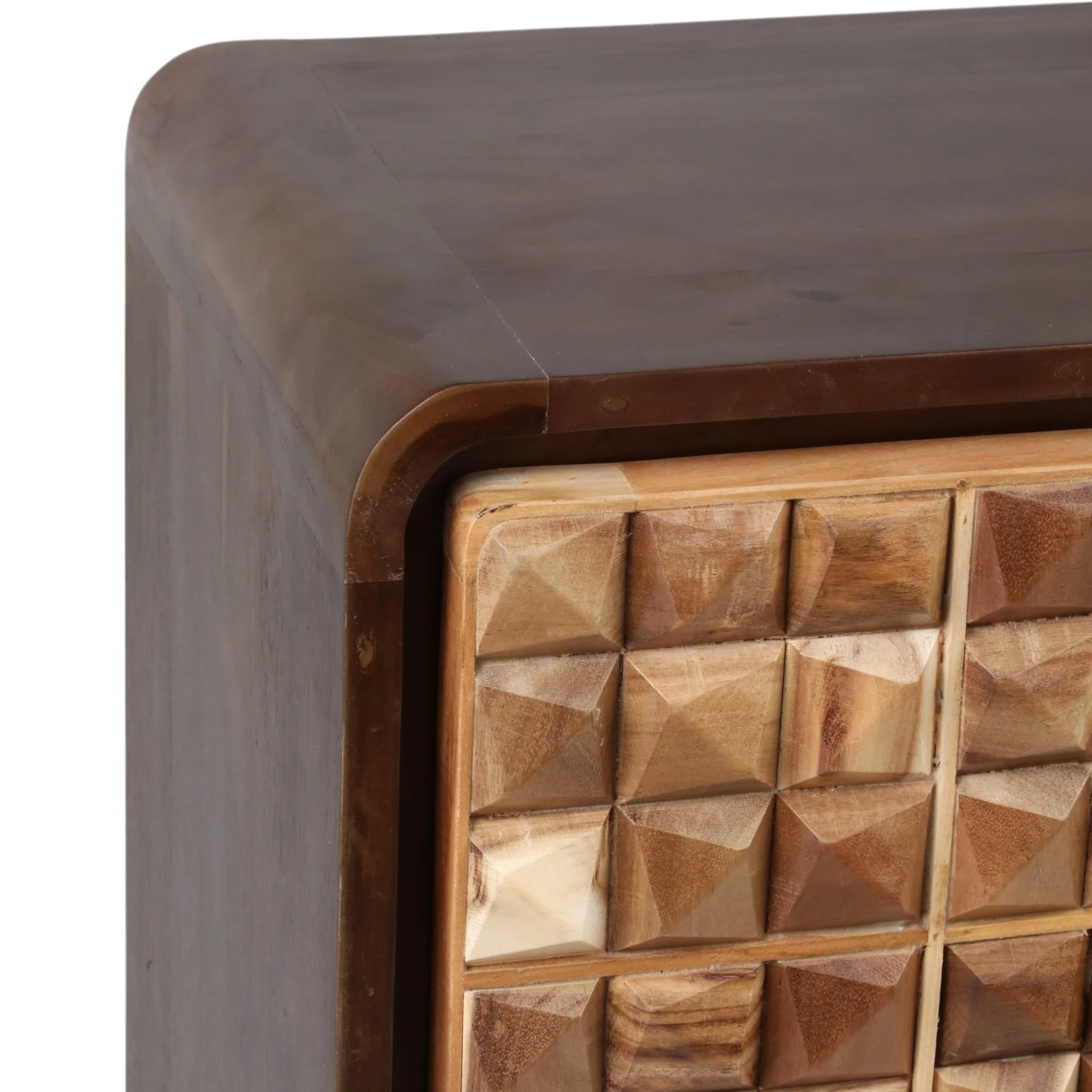 33" Teakwood Geo Detail 2-door Cabinet, Natural - Image 6