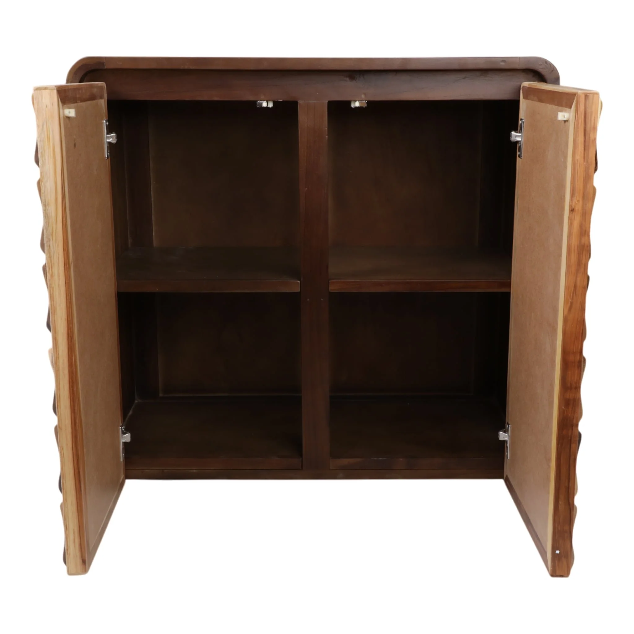 33" Teakwood Geo Detail 2-door Cabinet, Natural - Image 7
