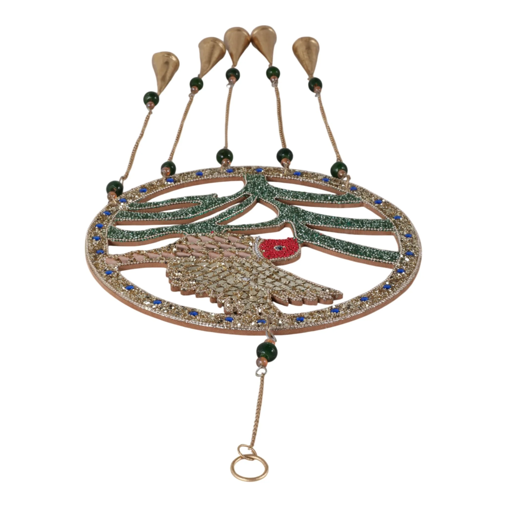 35x12" Beaded Mosaic Hummingbird Chime, Multi - Image 7