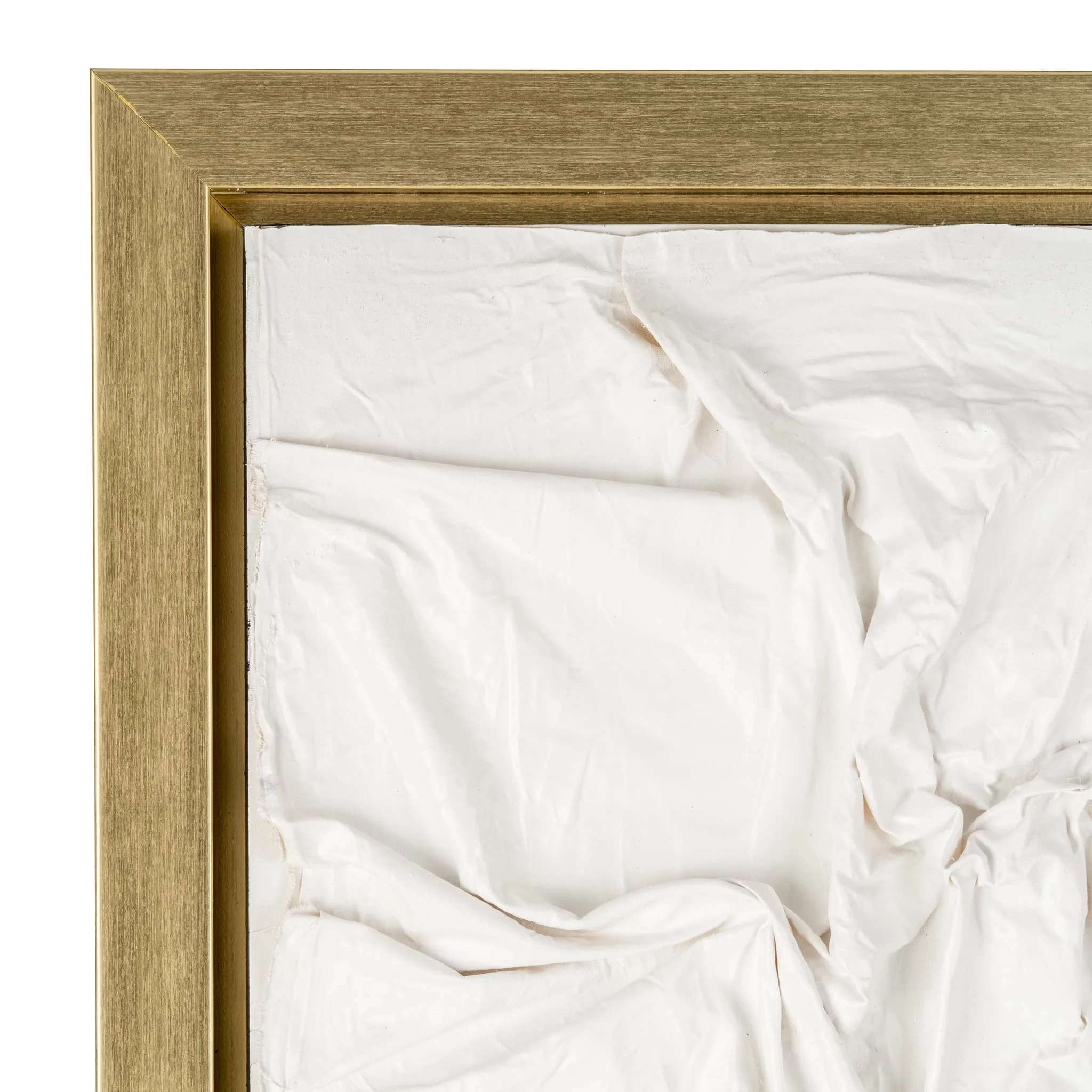 35x59, Hand Painted Textured Acrylic, Wht/gold - Image 5