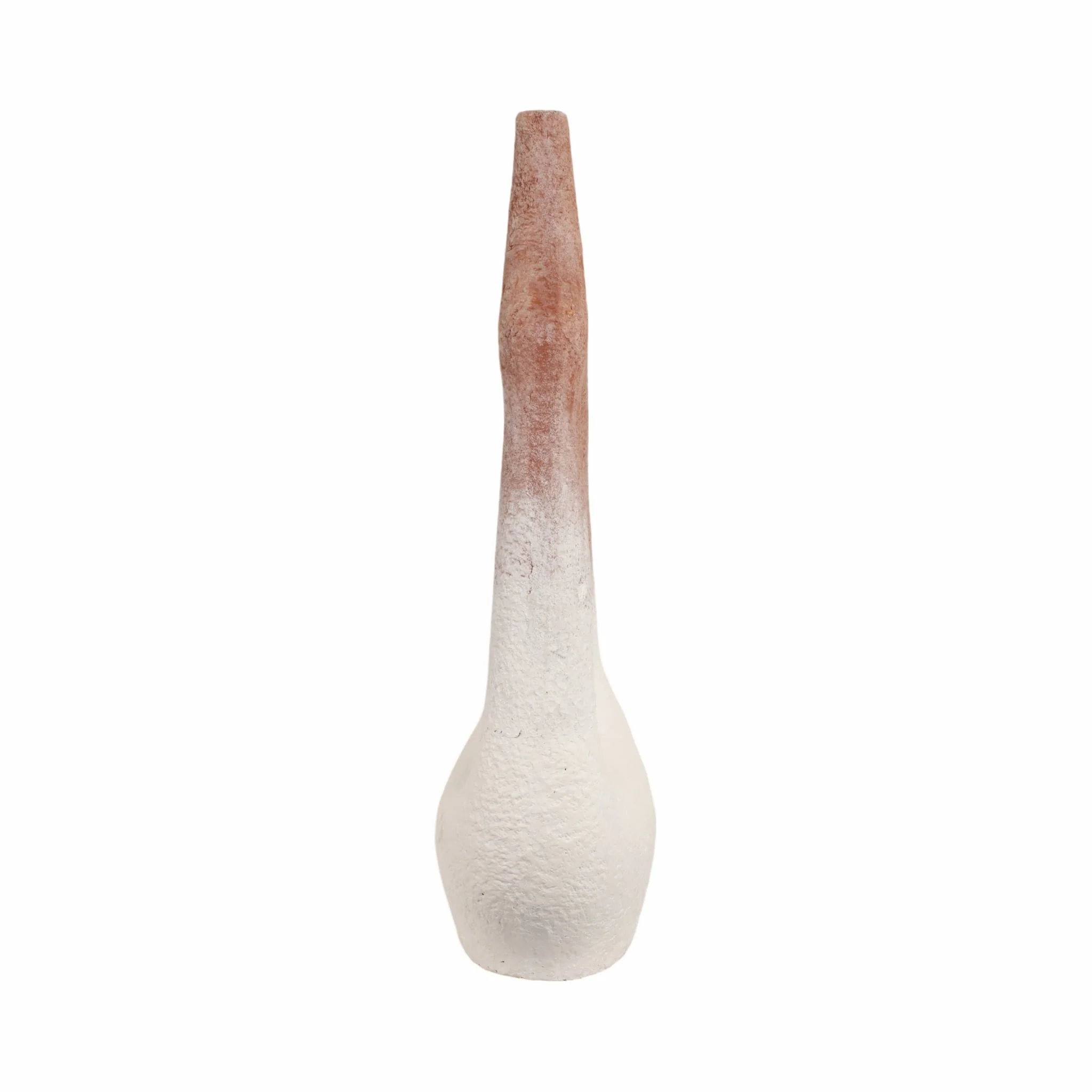 36" Curvy Open Cut-out Terracotta Vase, White Mult - Image 3