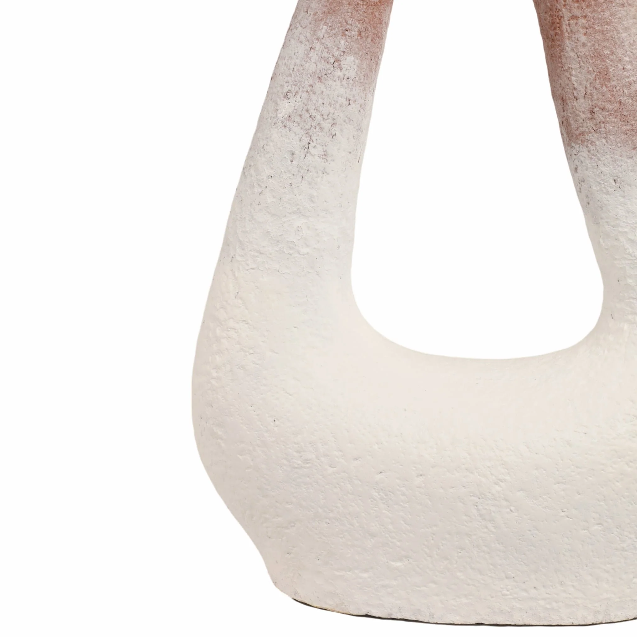 36" Curvy Open Cut-out Terracotta Vase, White Mult - Image 5