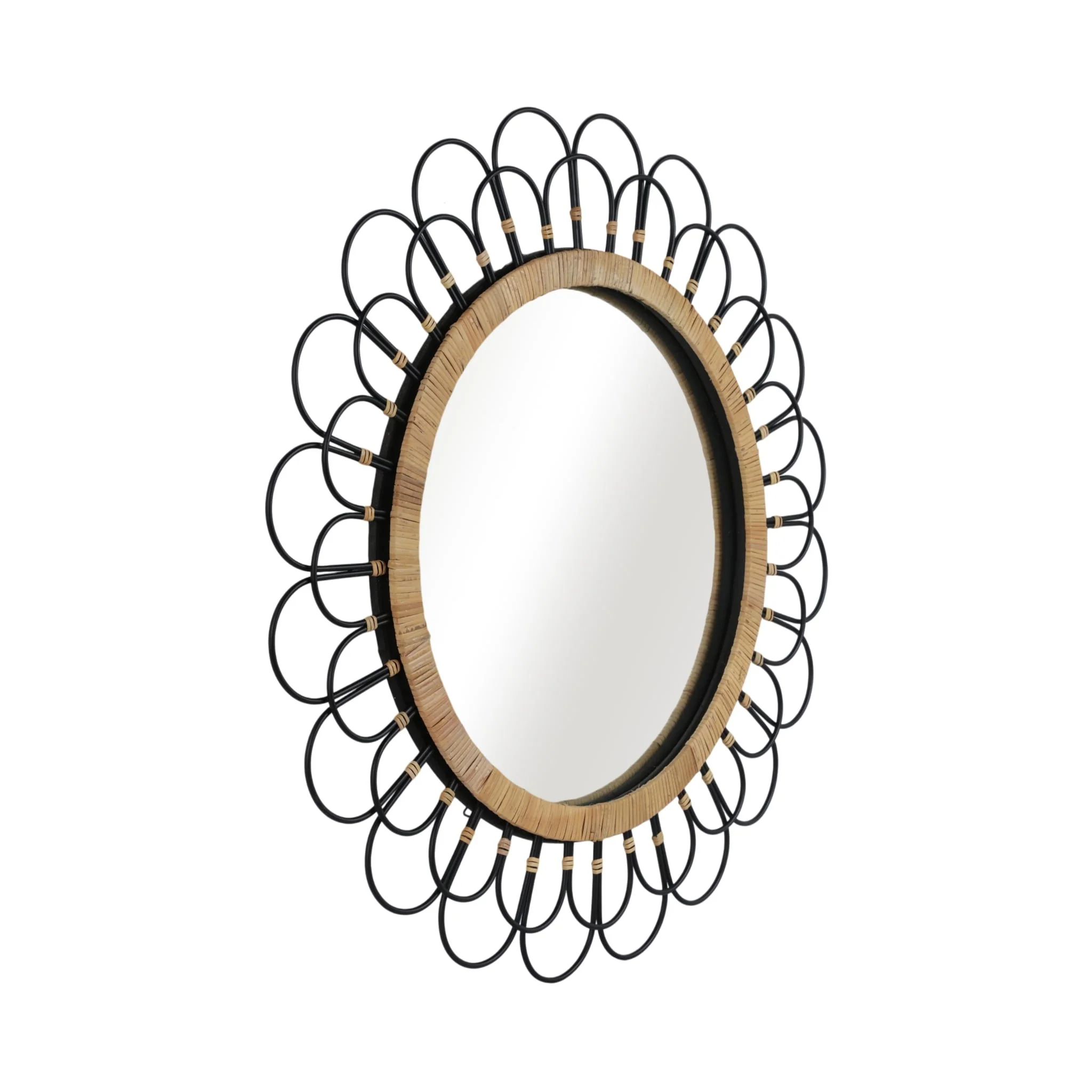 36" Daisy Wall Mirror, Black - Image 2