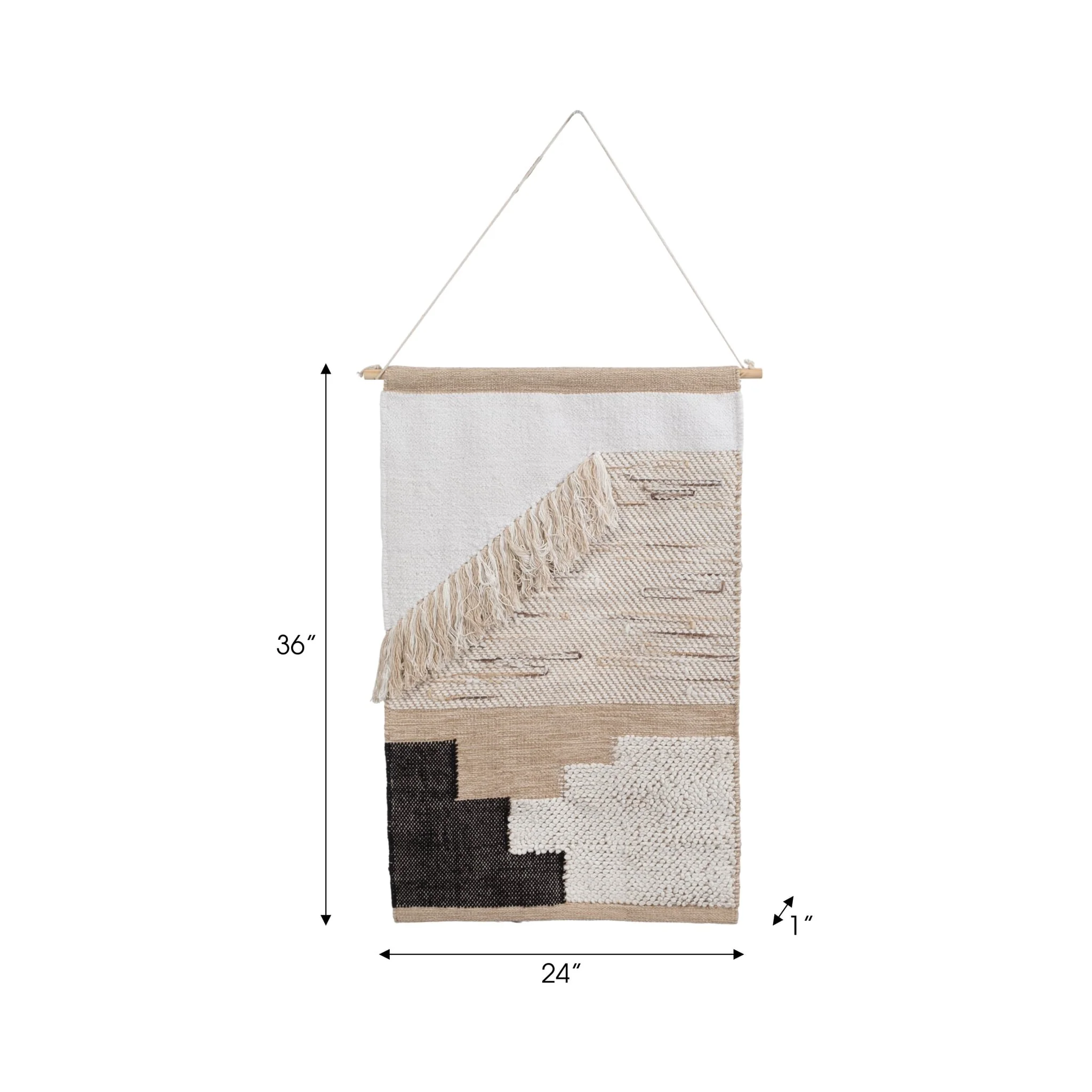 36" Diagonal Fringe Wall Hanging - Image 2
