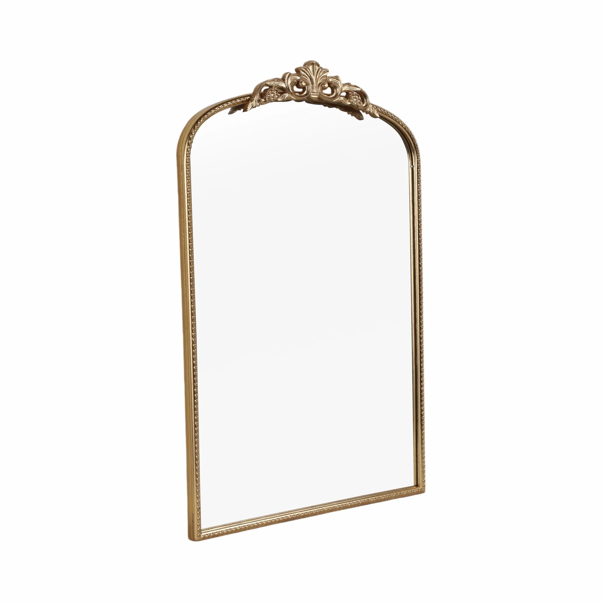 36" Fleur Applique Arch Mirror, Gold Wb - Image 2