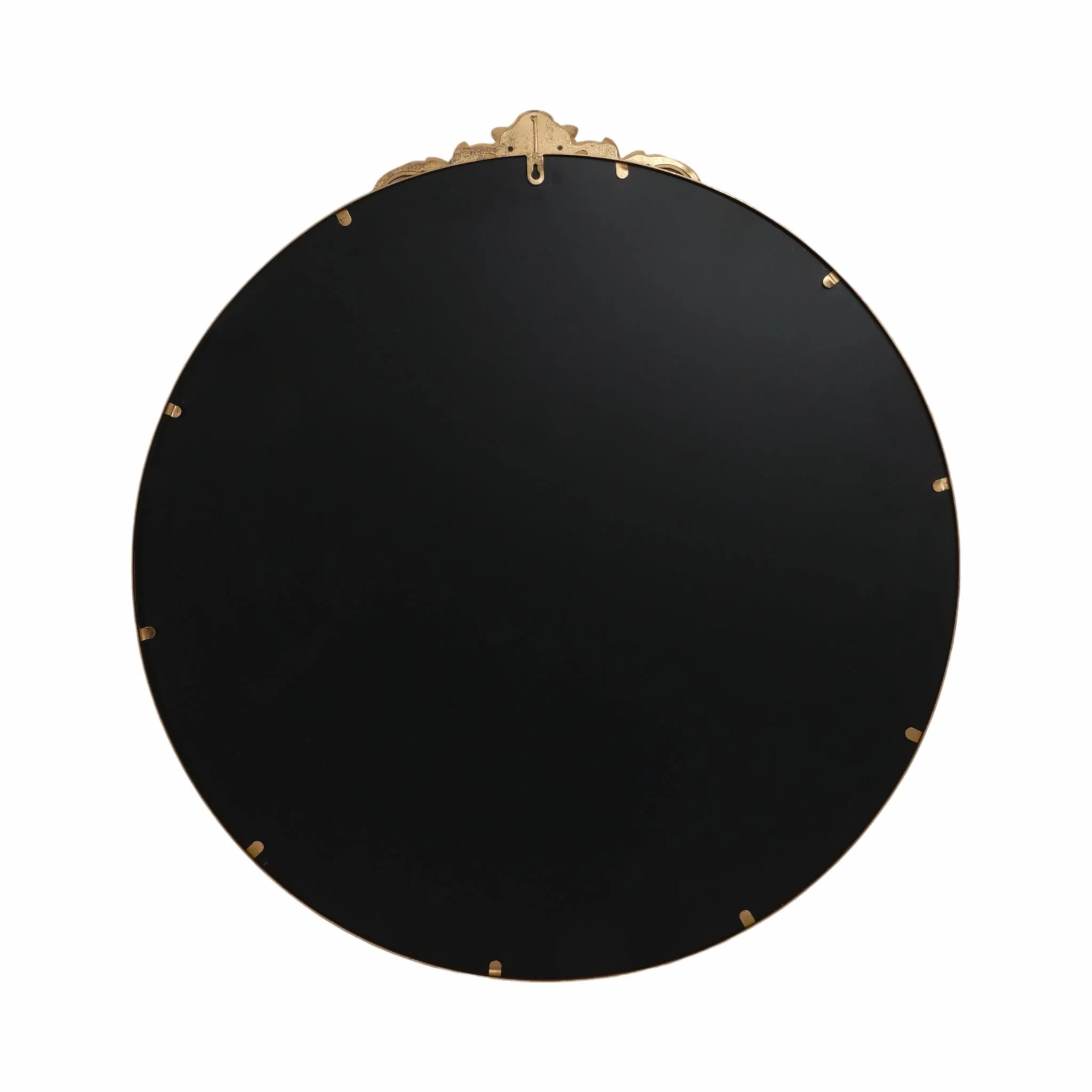 36" Fleur Applique Round Mirror, Gold Wb - Image 6