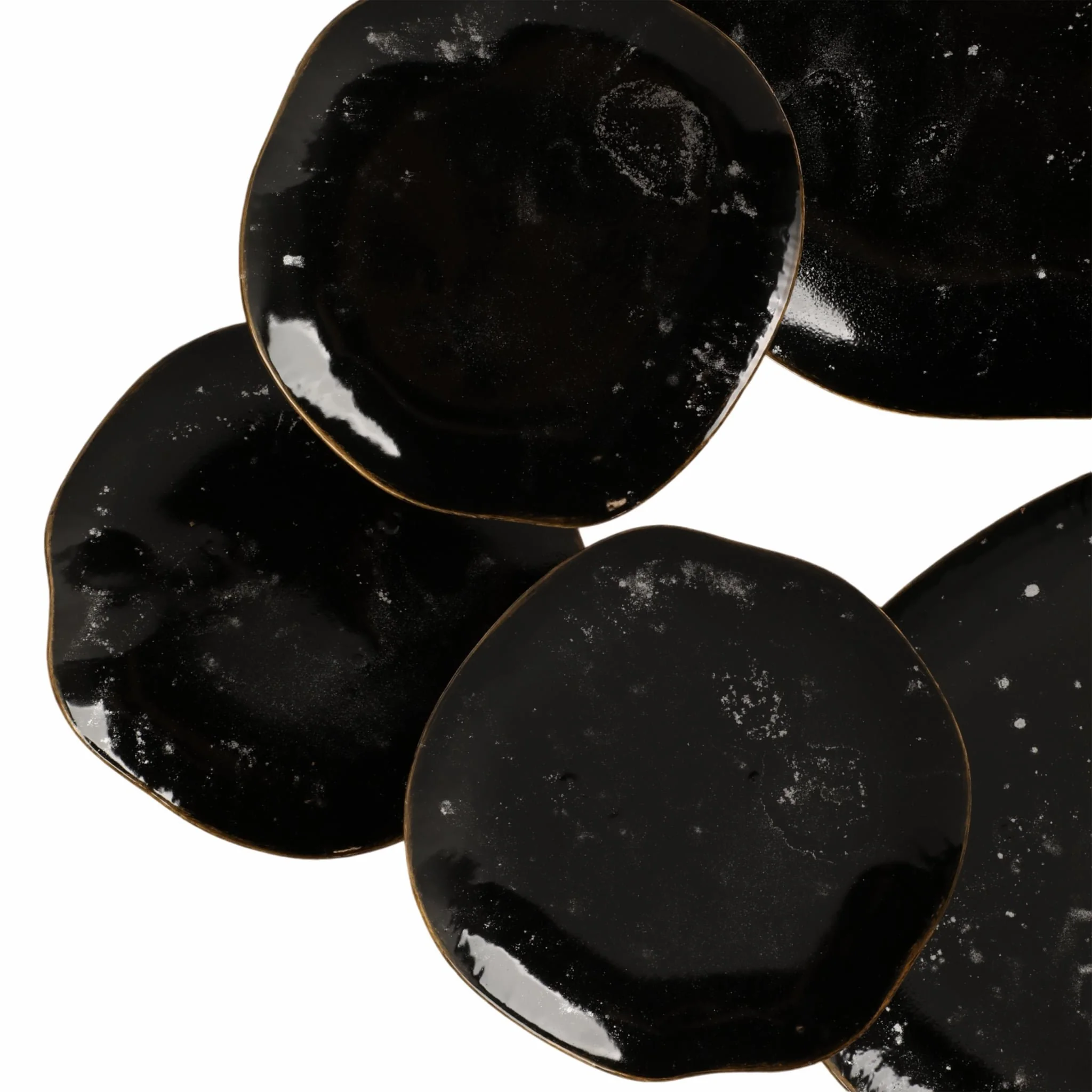 36" Gold Rimmed Discs Metal Wall Decor, Black/gold - Image 4