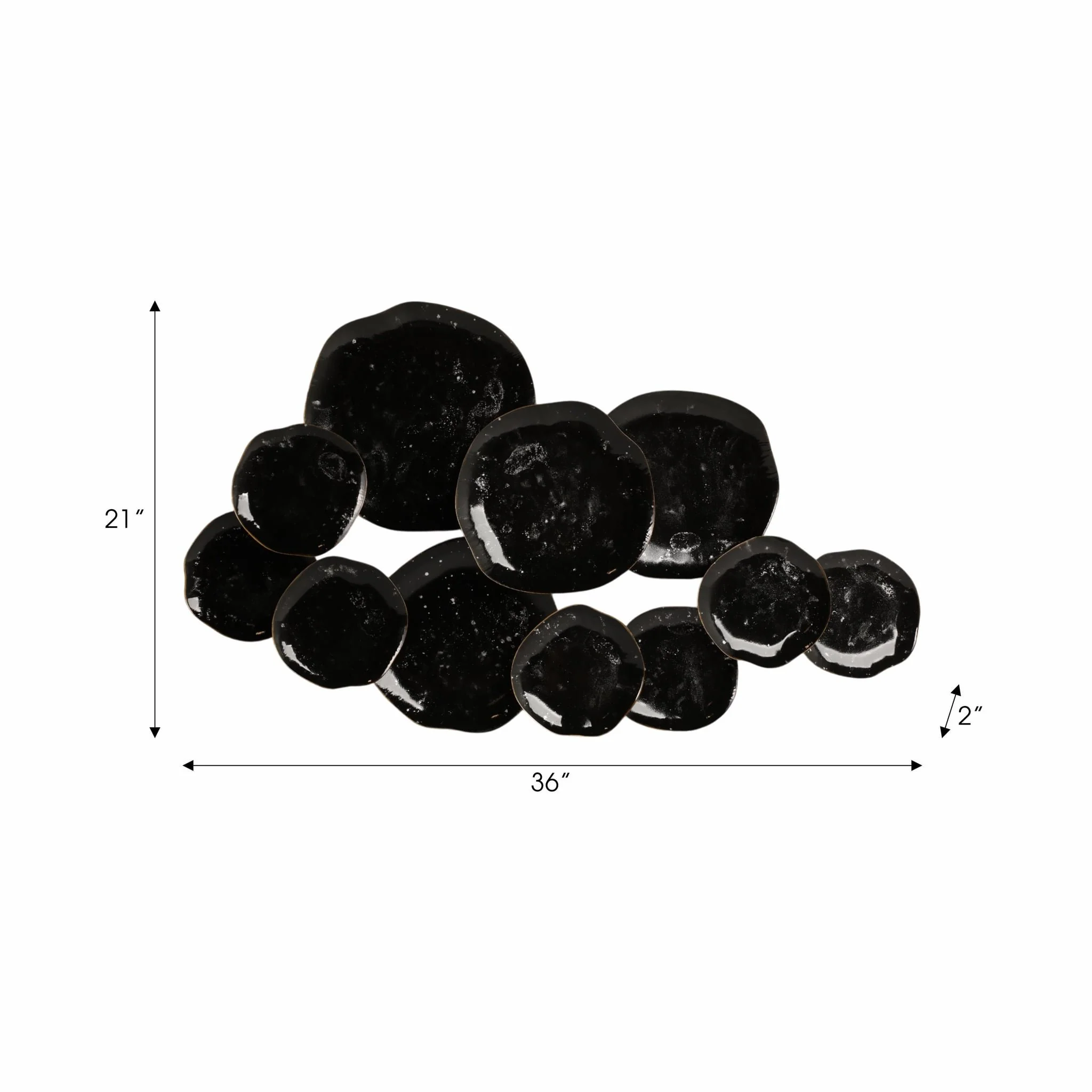 36" Gold Rimmed Discs Metal Wall Decor, Black/gold - Image 7