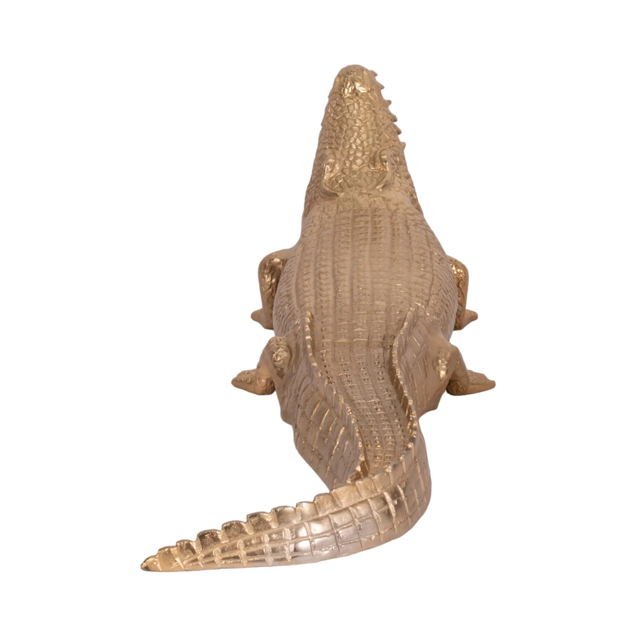 36" Metal Alligator Table Top Decor, Gold - Image 4