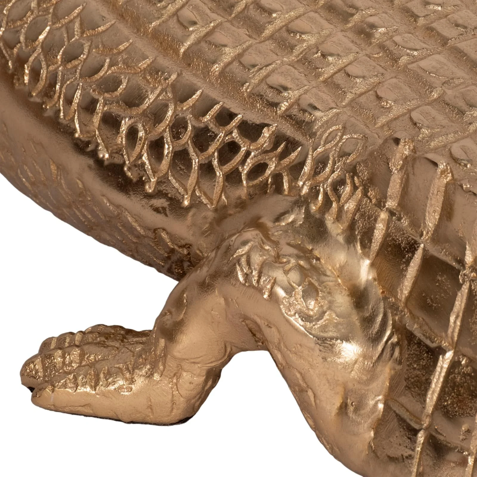 36" Metal Alligator Table Top Decor, Gold - Image 5