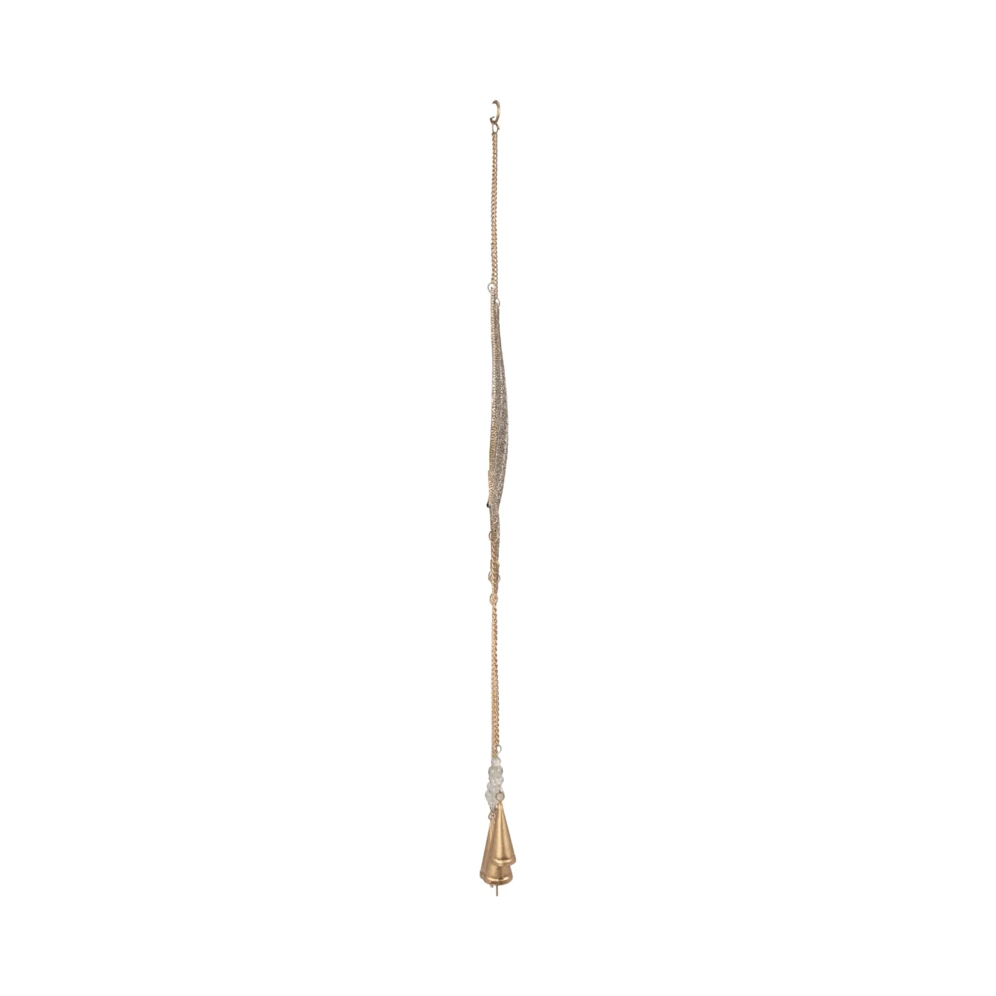 36" Mosaic Dove With Bells, Silver/gold - Image 3