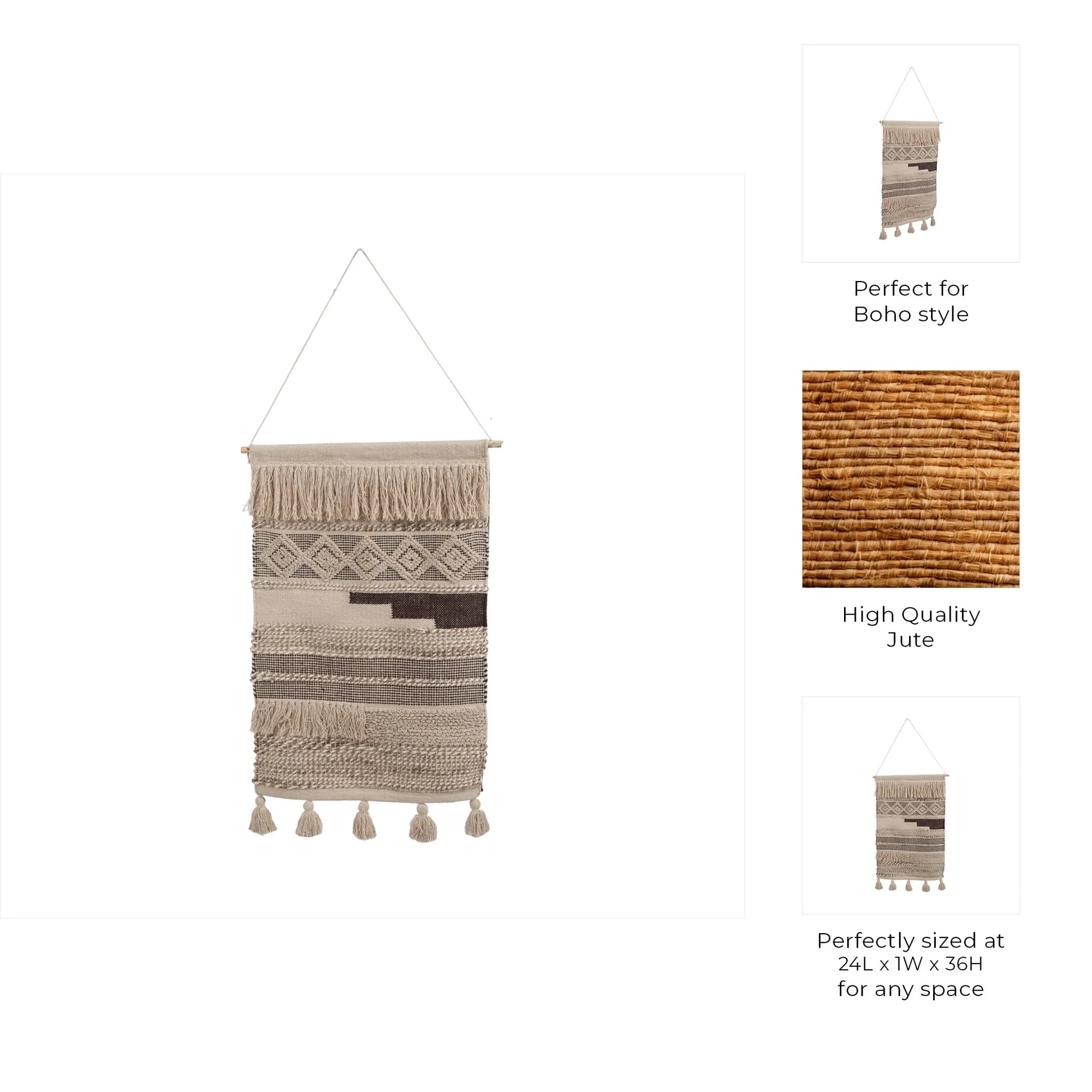 36" Woven Natural Wall Hanging - Image 7