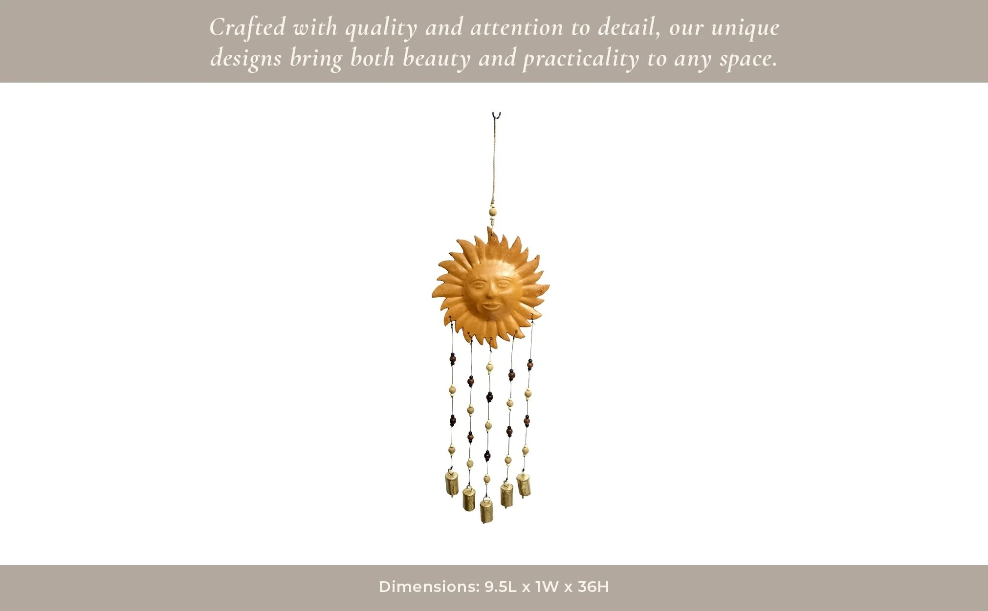 36x10" Terracotta Sunshine Chime, Brown - Image 14