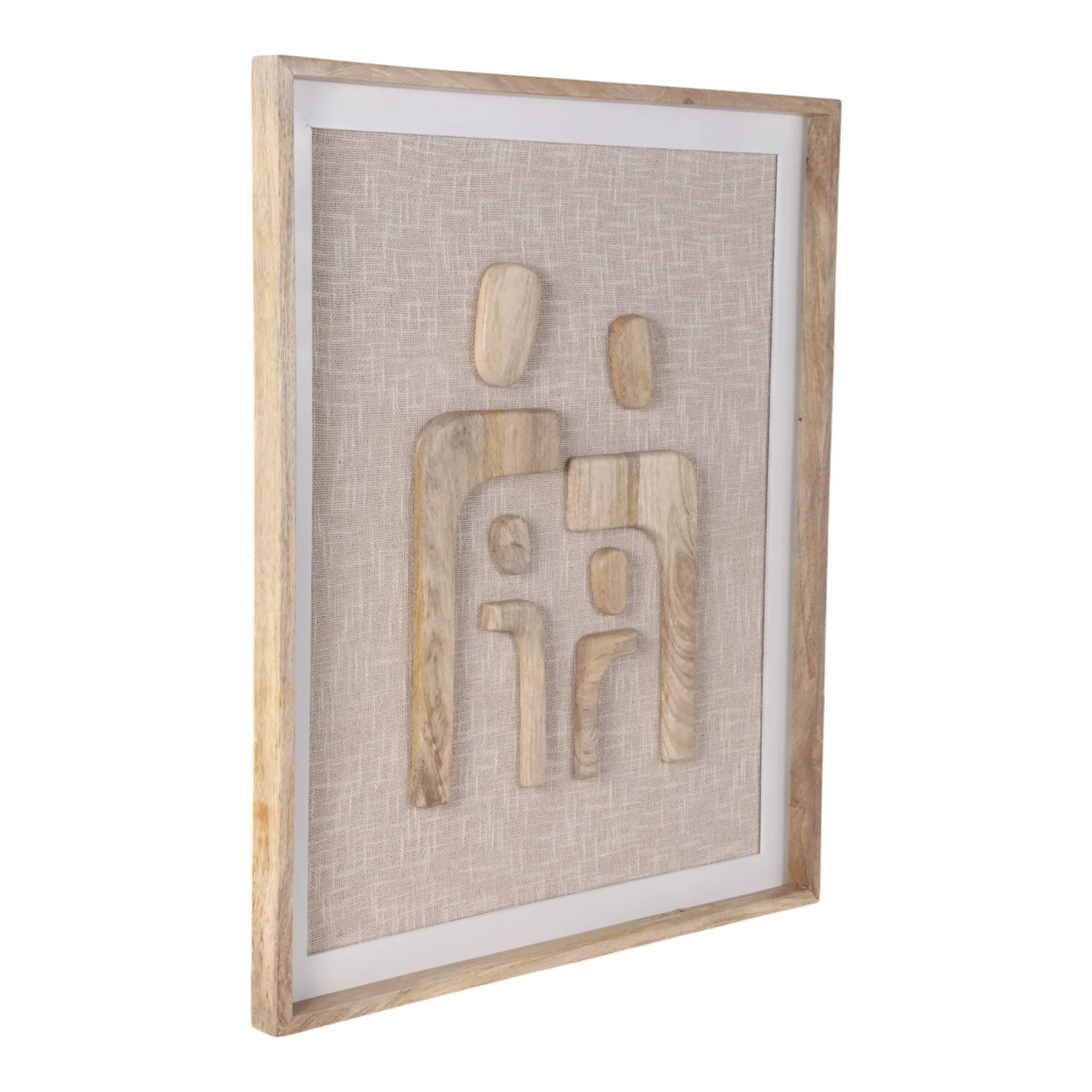 36x30" Wood&fabric Mix-media Abstrct Wall Art,brw - Image 2
