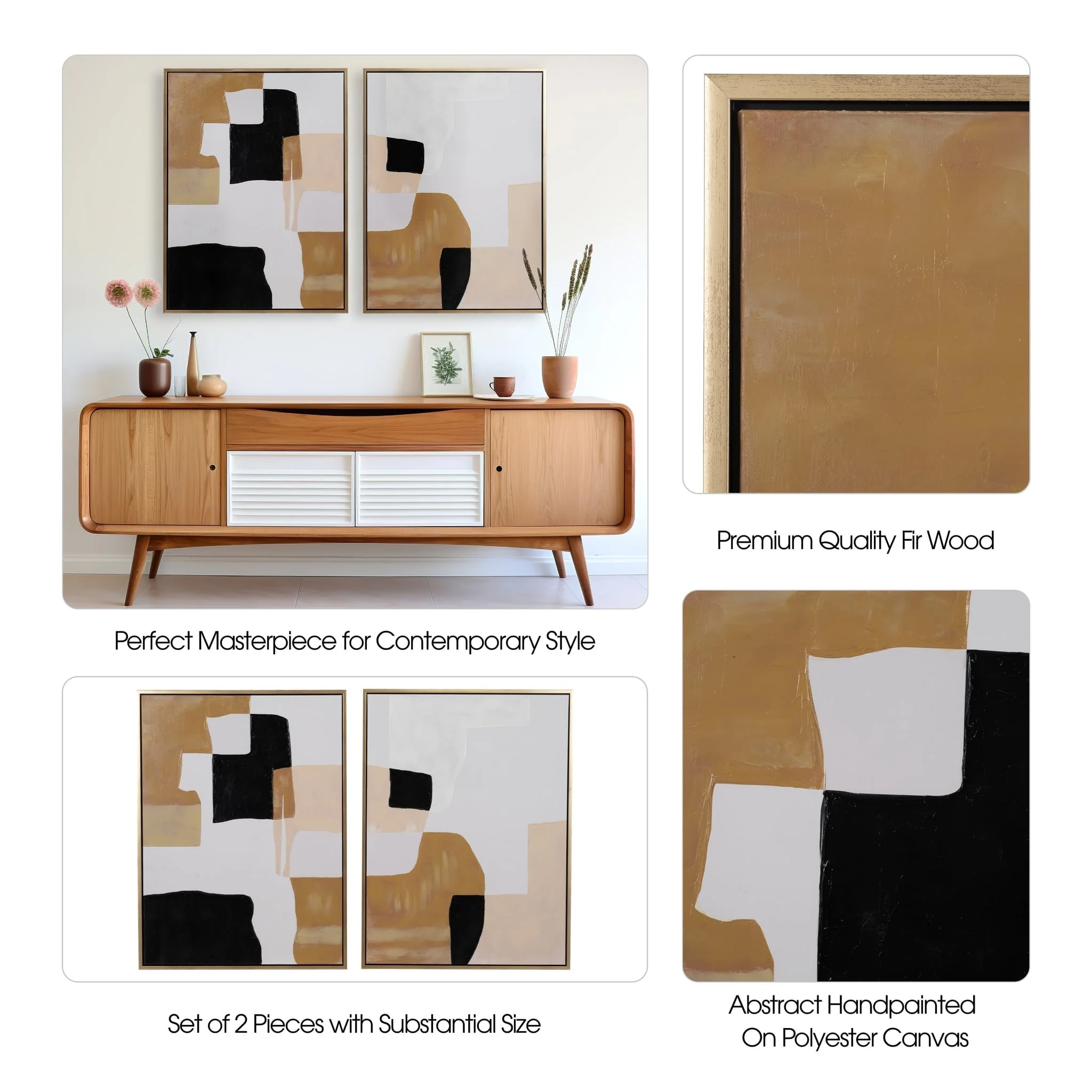 36x48 S/2 Framed Handpainted  Abstract, Multi - Image 10
