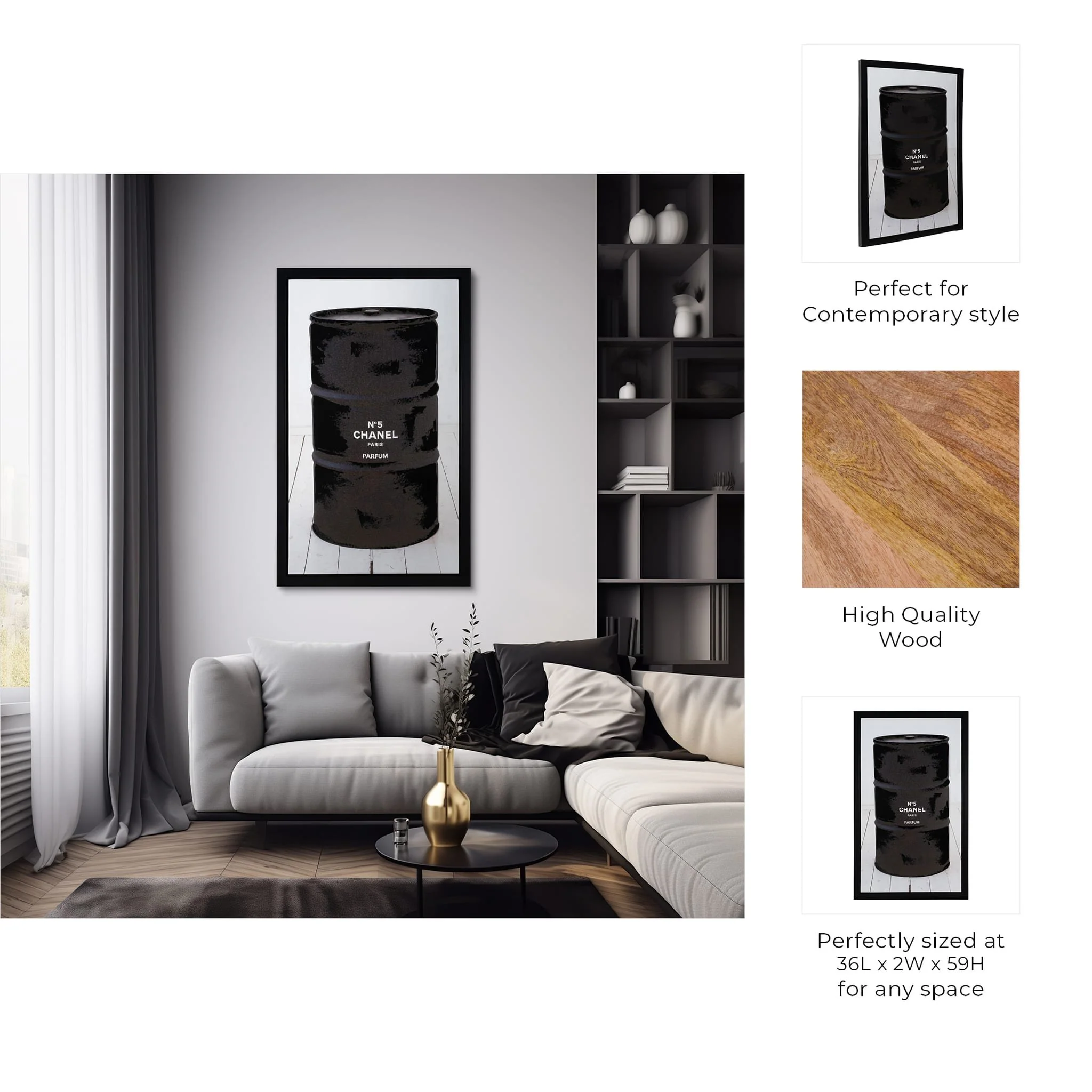 36x59, Hand Painted Parfum Art, Multi - Image 9
