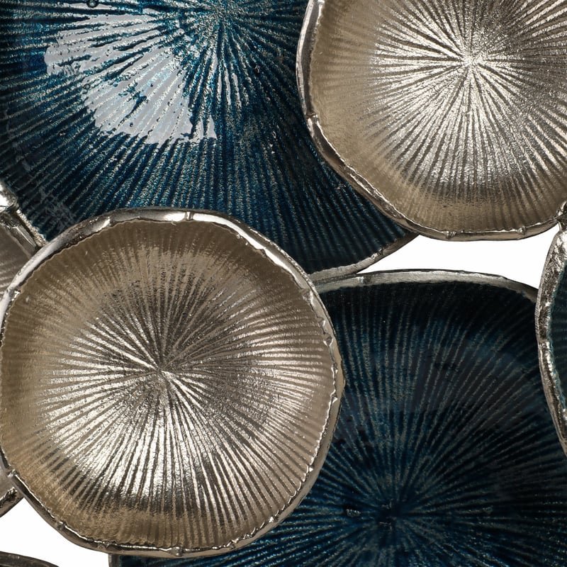 37x31 Metal Multi Disc Wall Decor, Blue/silver - Image 4