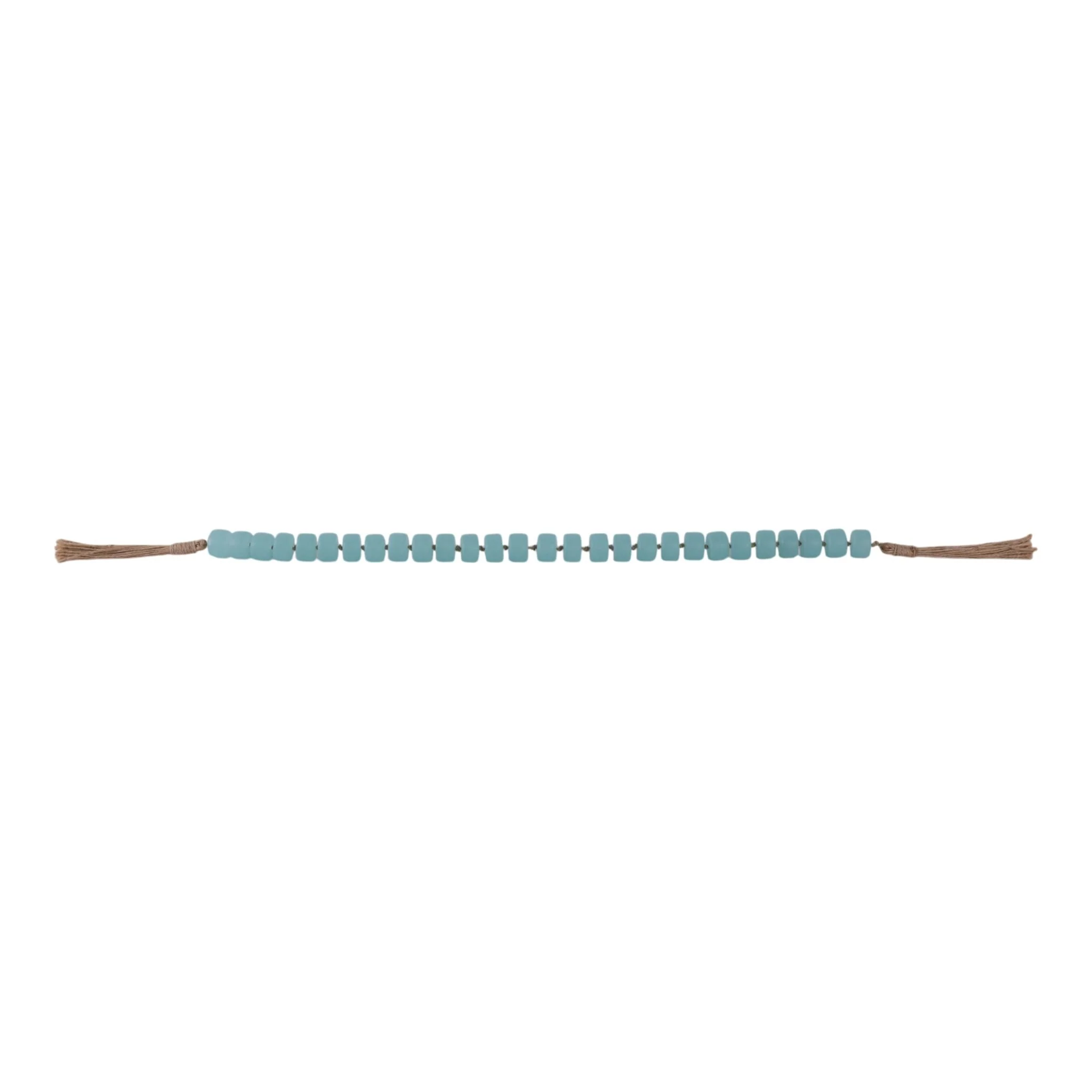 38" Cylinder 1" Resin Beaded Garland, Blue - Image 2