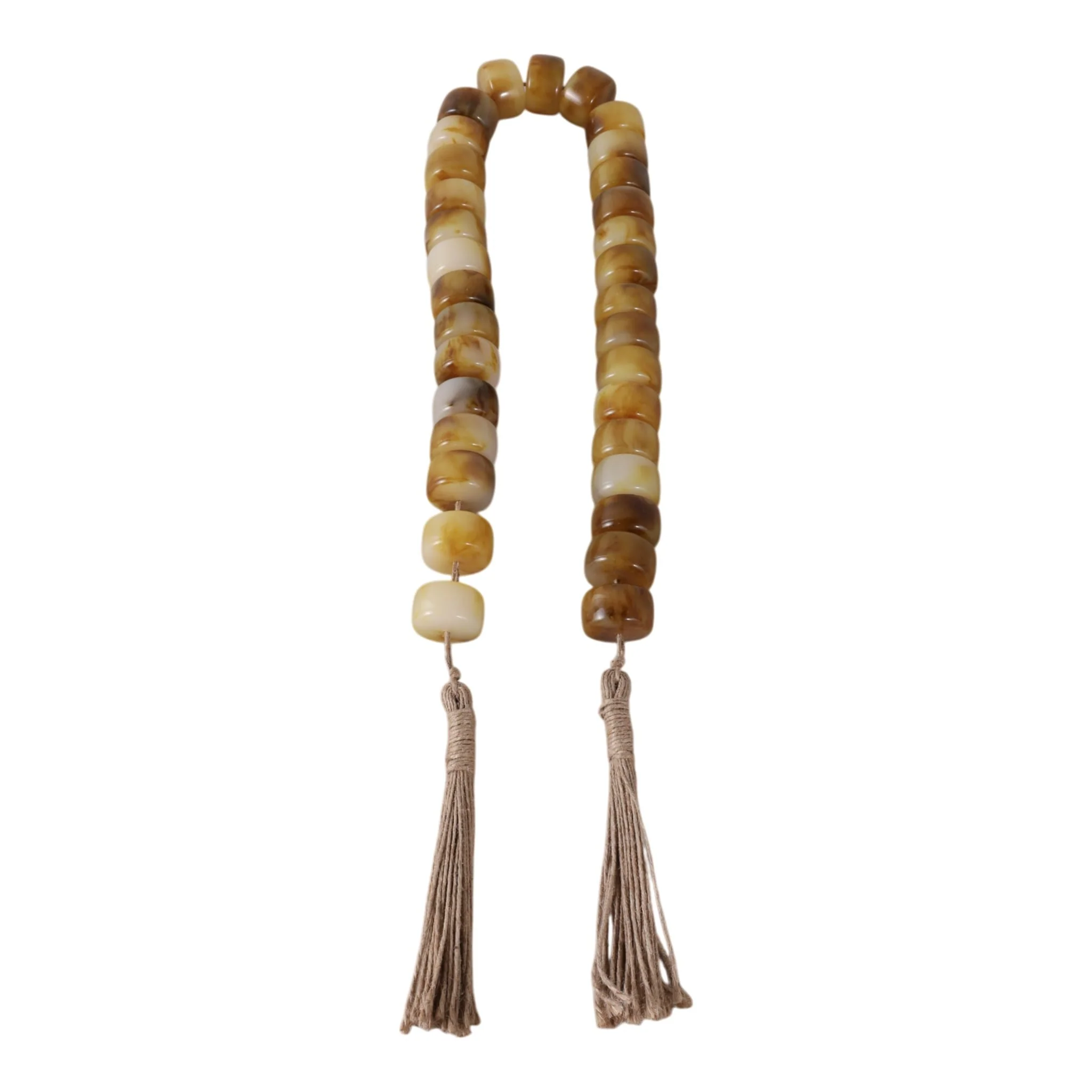 38" Cylinder 1" Resin Beaded Garland, Brown - Image 3