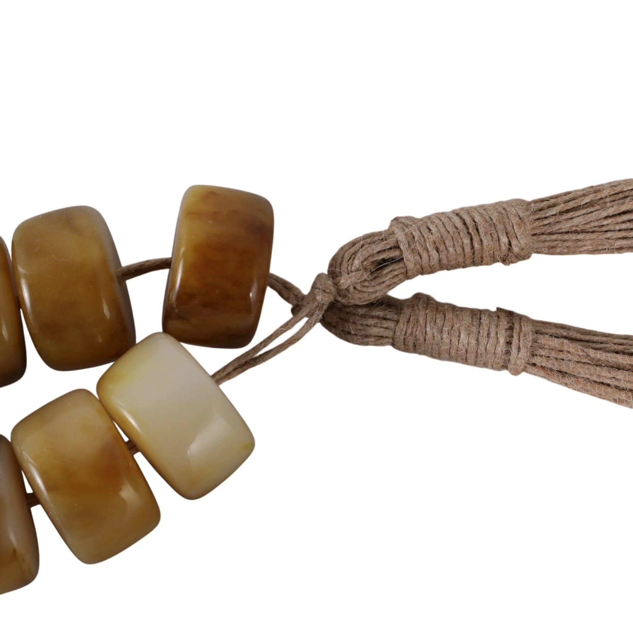38" Cylinder 1" Resin Beaded Garland, Brown - Image 6