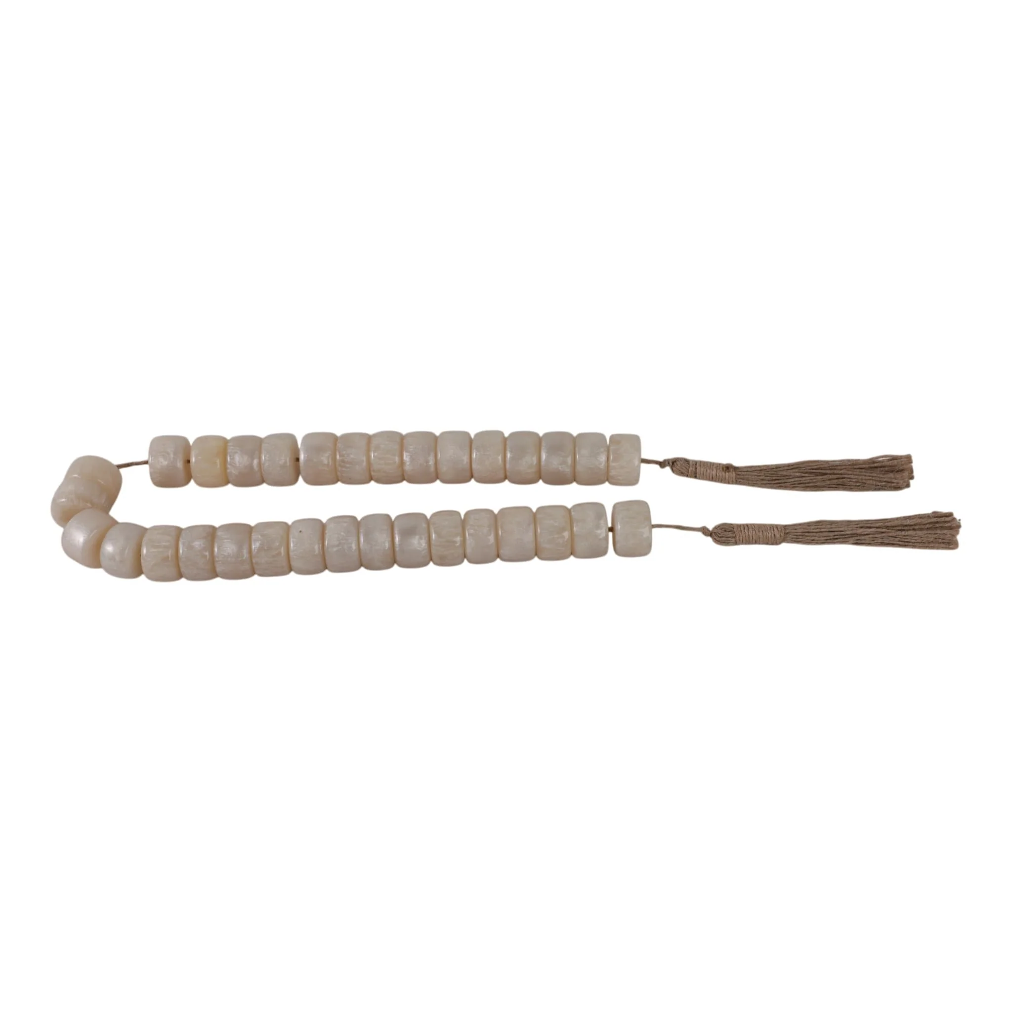 38" Cylinder 1" Resin Beaded Garland, Ivory - Image 4