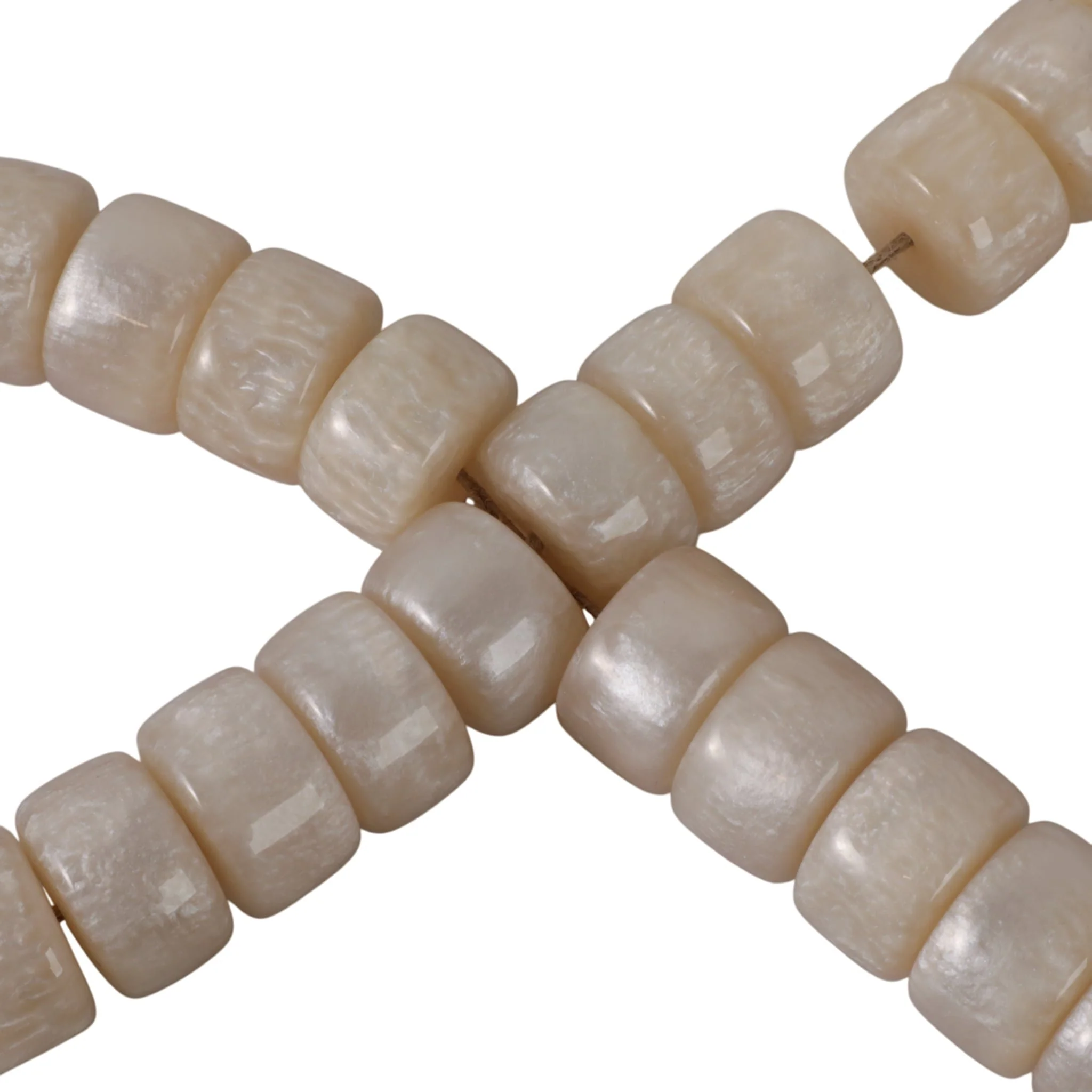 38" Cylinder 1" Resin Beaded Garland, Ivory - Image 7