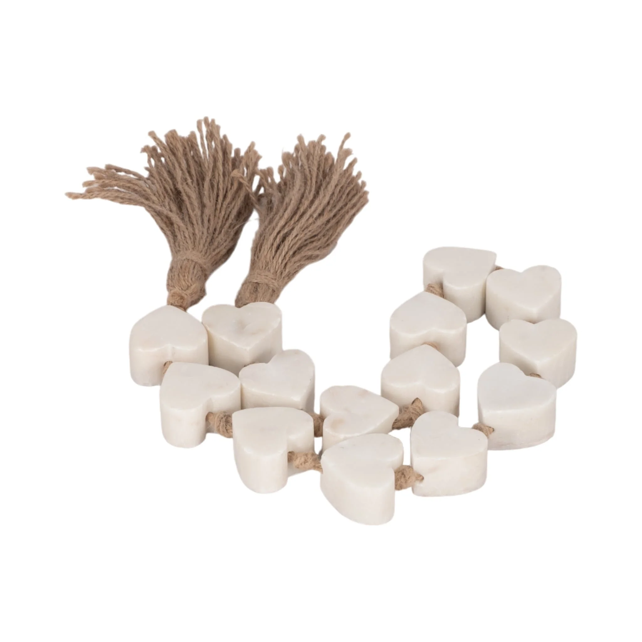 38" Marble Hearts Garland, White - Image 2