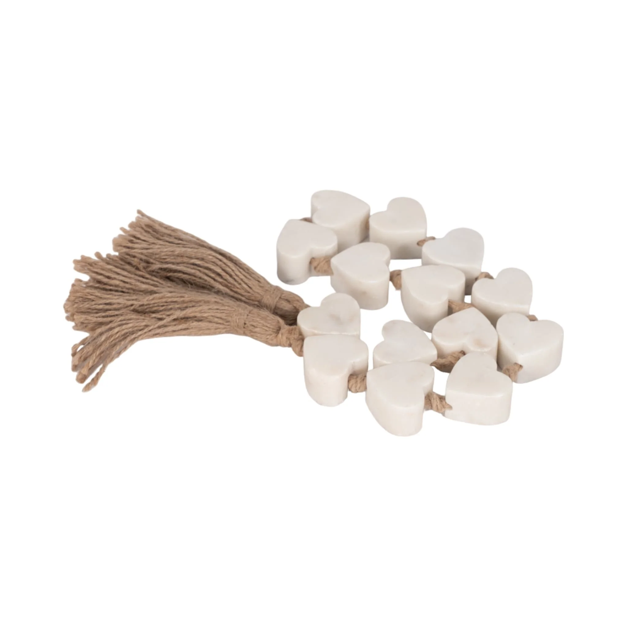 38" Marble Hearts Garland, White - Image 3
