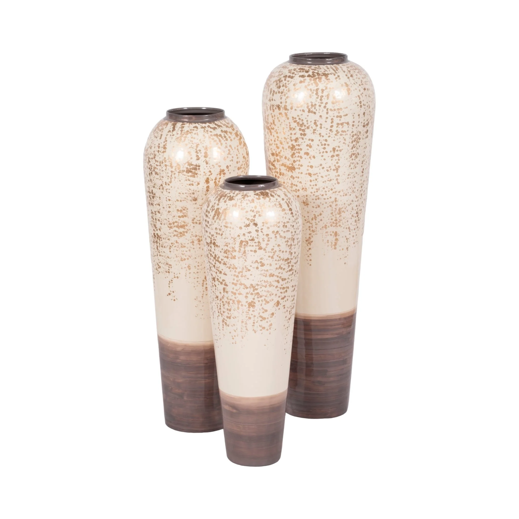 38" Opulence Metal Floor Vase, Grey Multi - Image 6