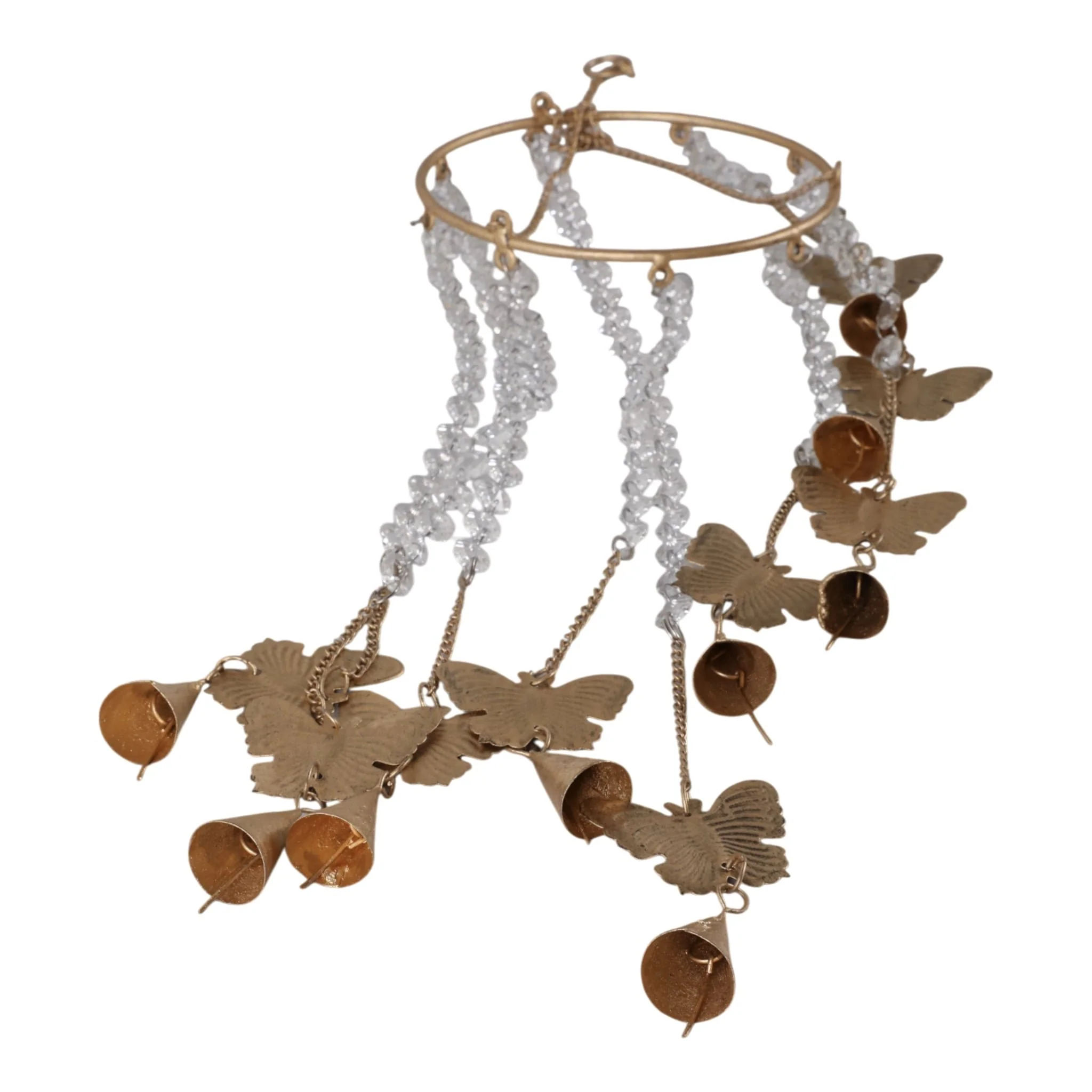 38x8" Butterflies And Crystals Chime, Clear/gold - Image 7