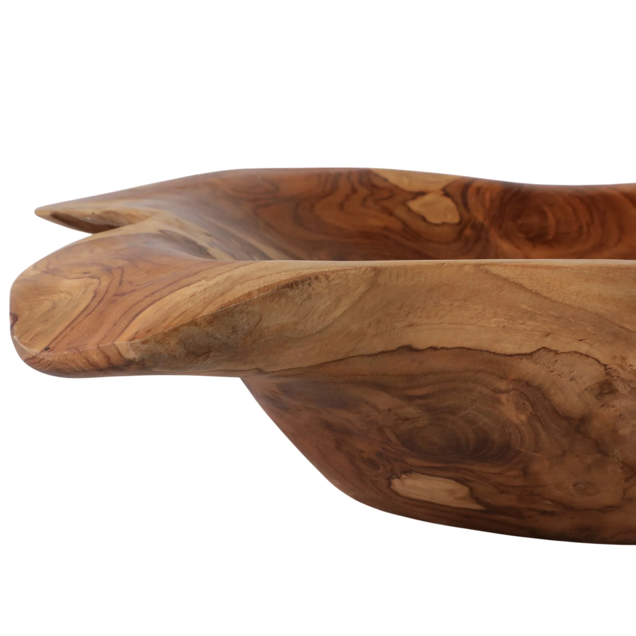 39" Teak Wood Long Bowl, Natural - Image 5