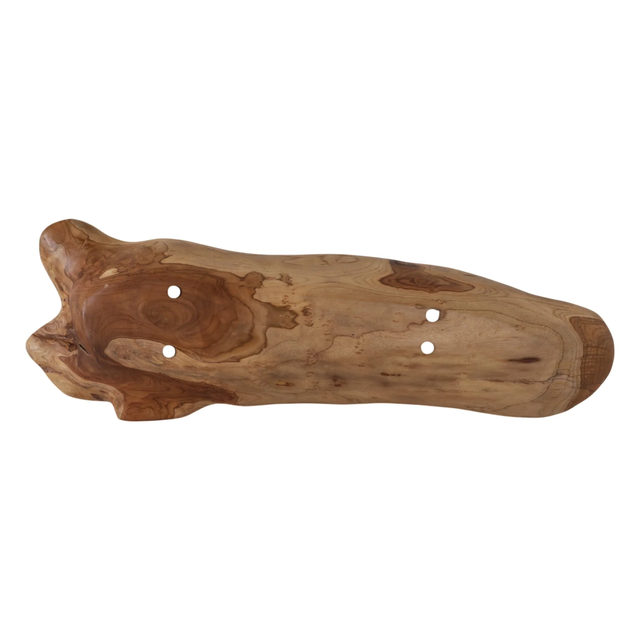 39" Teak Wood Long Bowl, Natural - Image 7