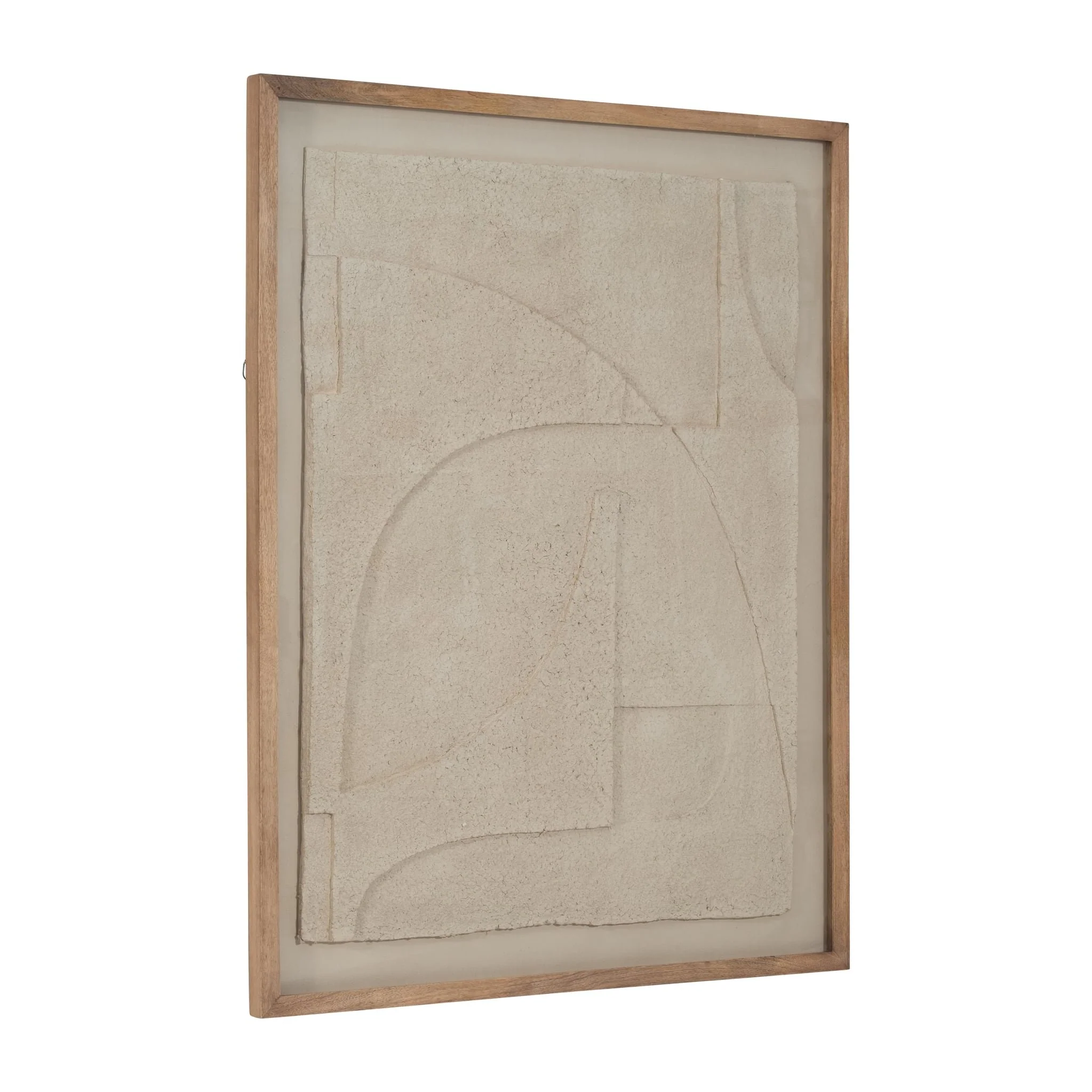 39x50 Paper Mache Wall Art Framed Glass, Off-white - Image 2