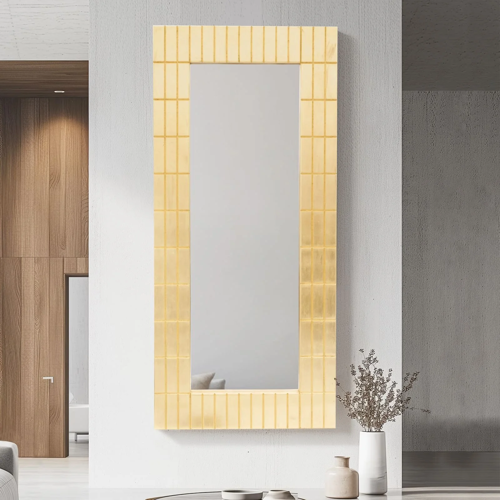39x87, Gold Bars Rectangular Mirror - Image 10