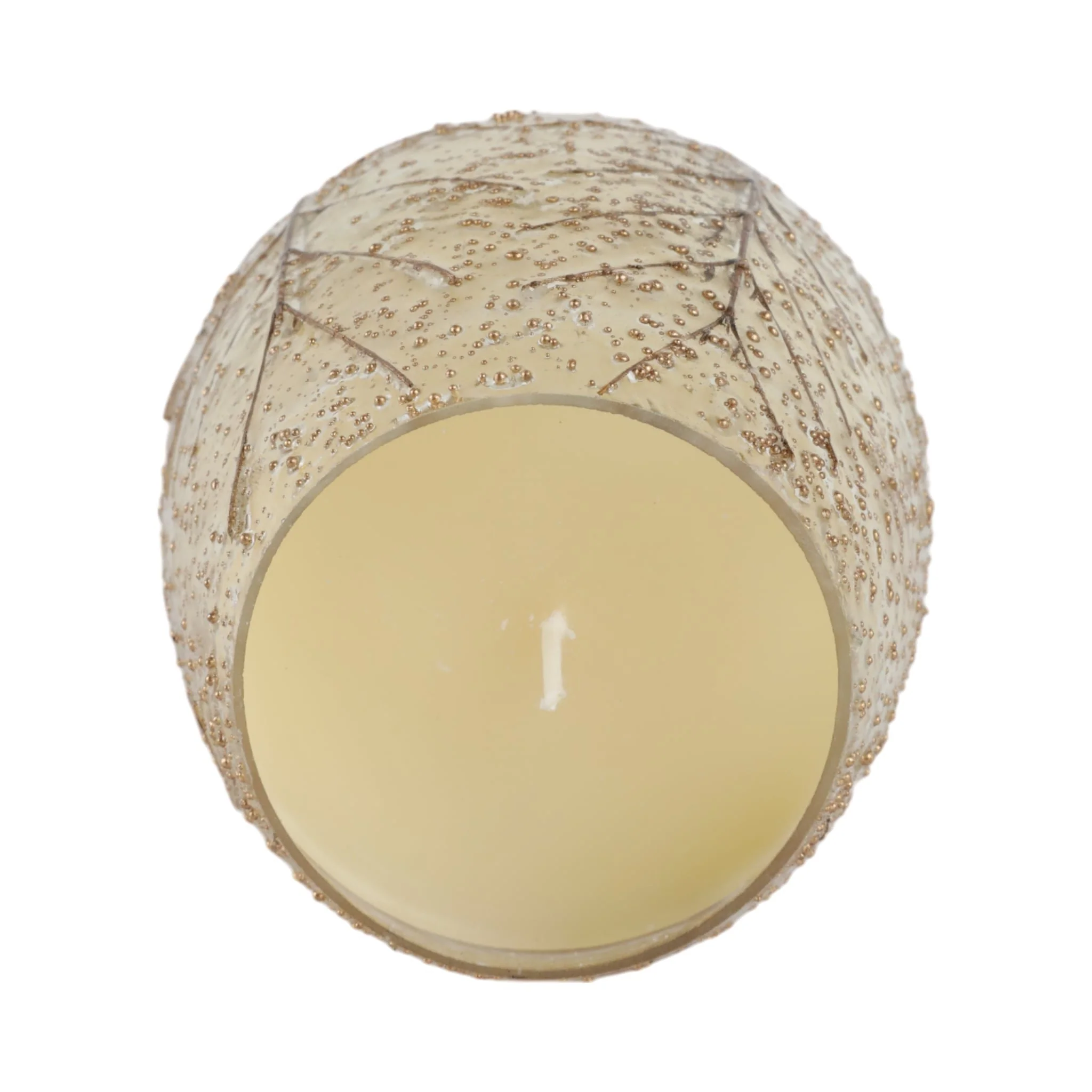 4" 12 Oz Cinnamon Textured Leaf Candle, Br - Image 6