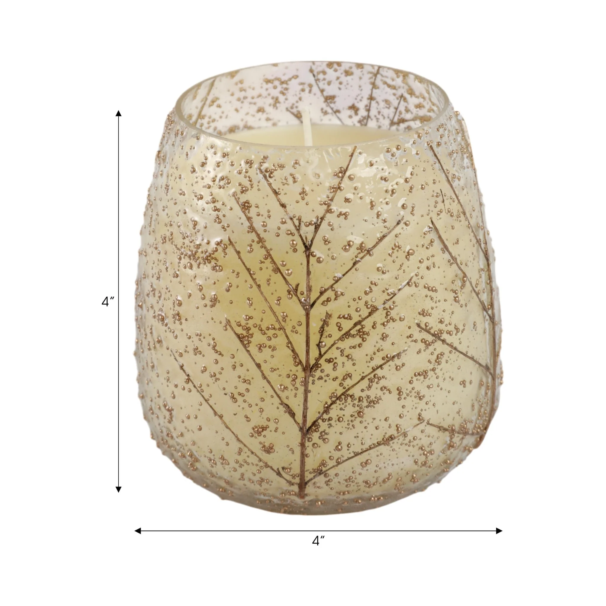 4" 12 Oz Cinnamon Textured Leaf Candle, Br - Image 8