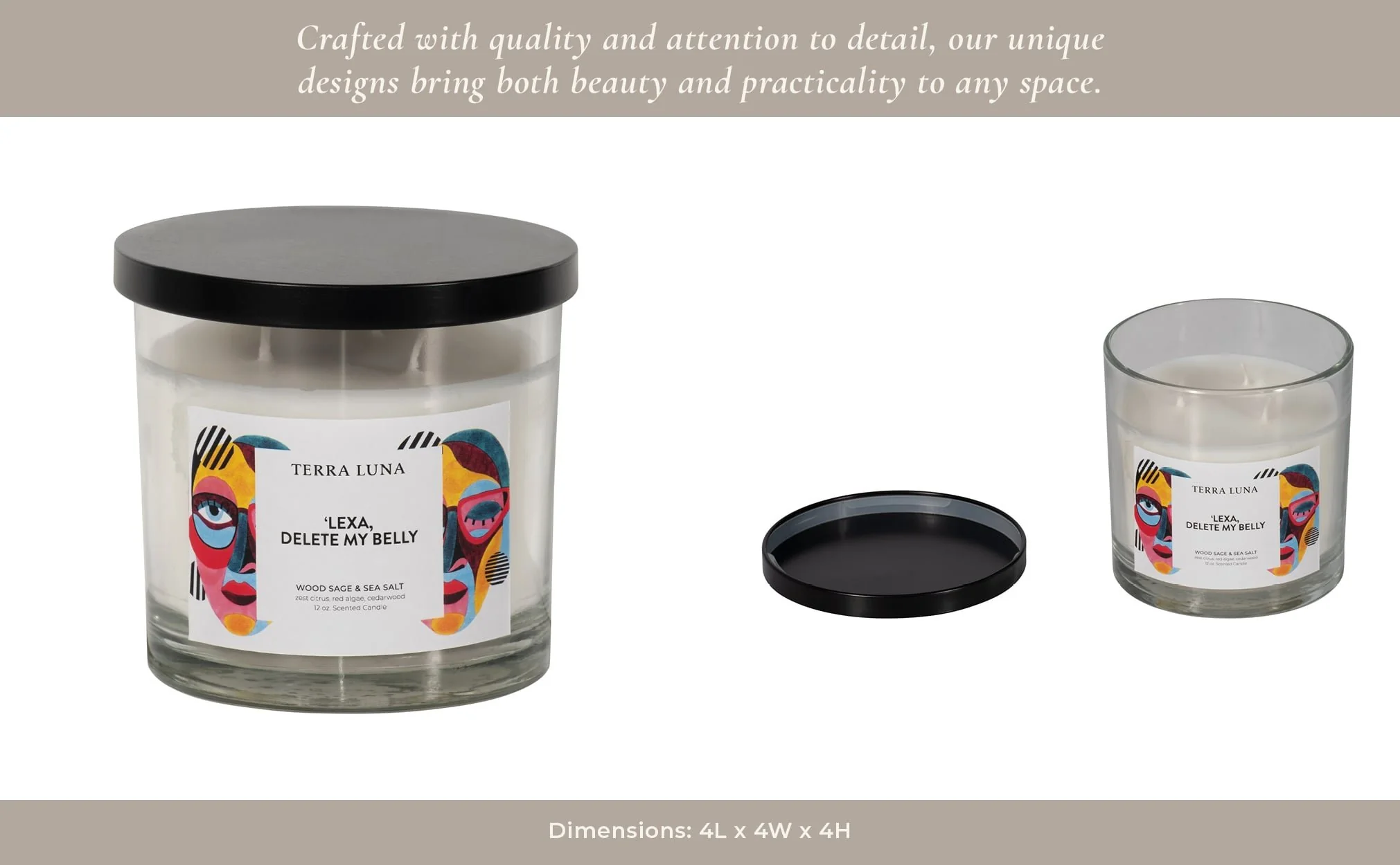 4" 12 Oz Delete My Belly Lidded Candle - Image 9