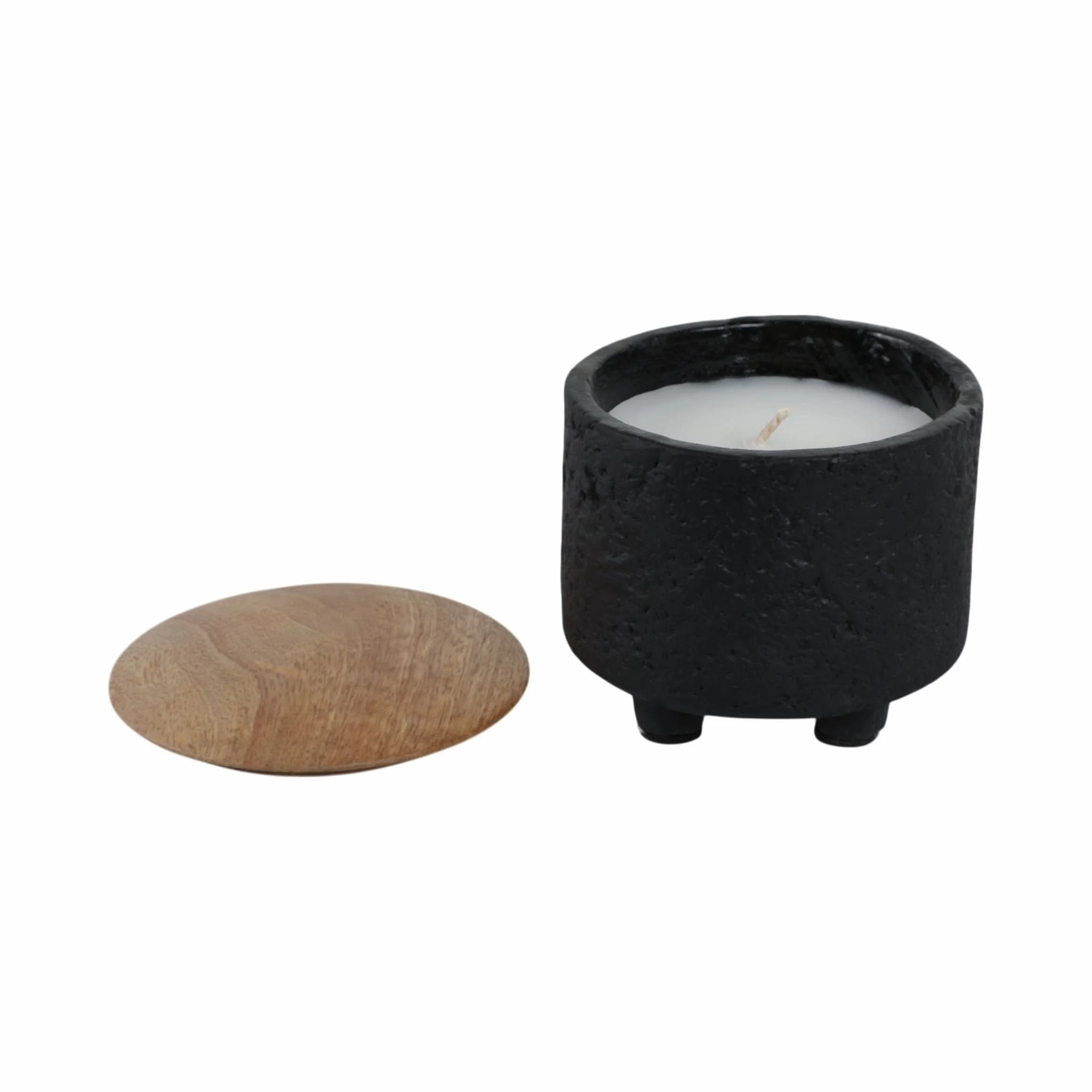 4" 7 Oz Balsam & Myrrh Footed Candle With Lid, Blk - Image 3