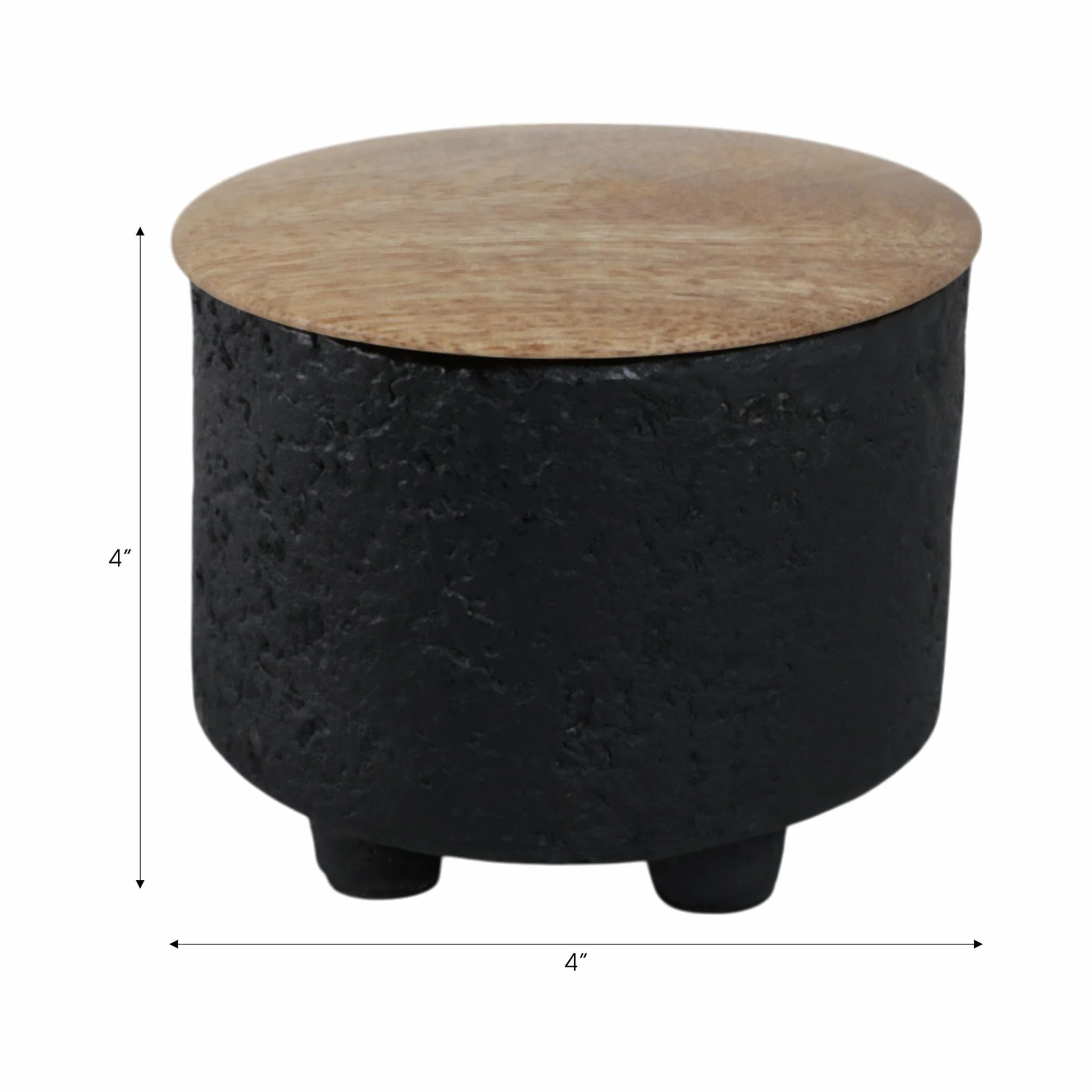 4" 7 Oz Balsam & Myrrh Footed Candle With Lid, Blk - Image 7