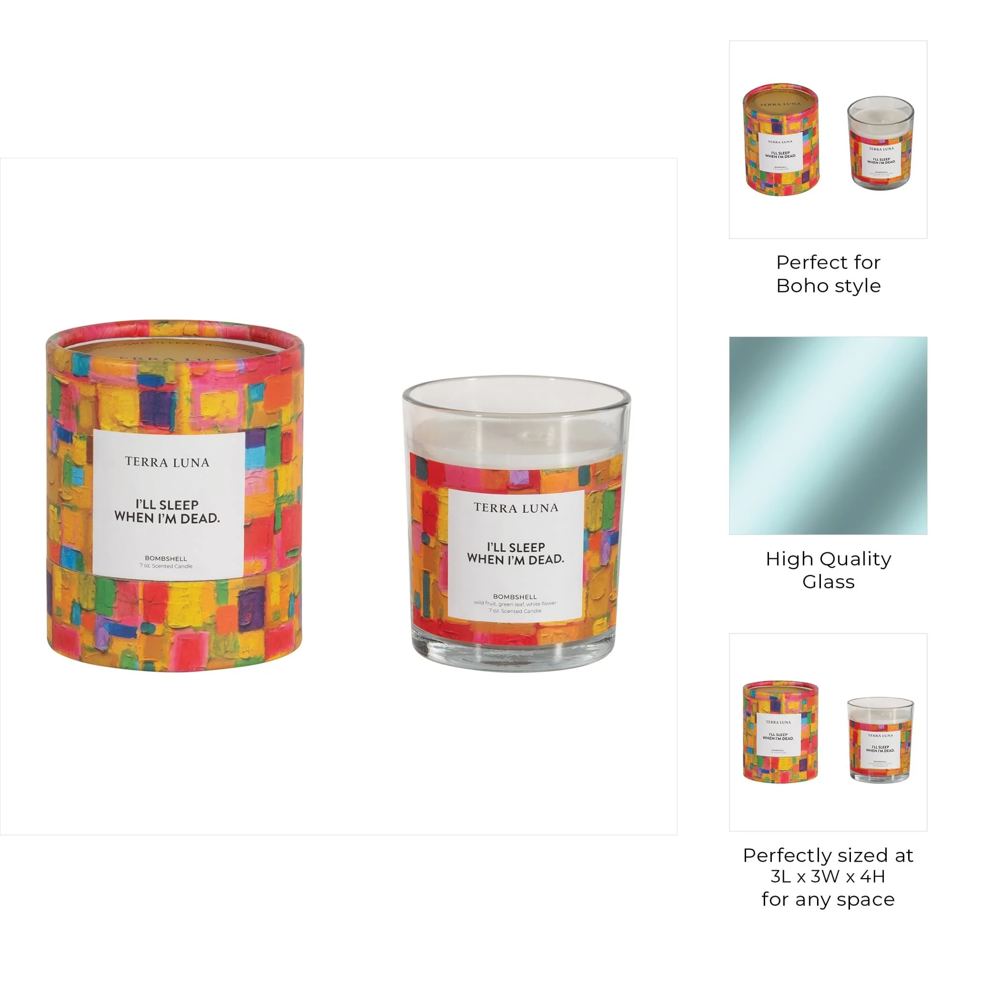 4" 7 Oz Sleep When Dead Boxed Candle - Image 8