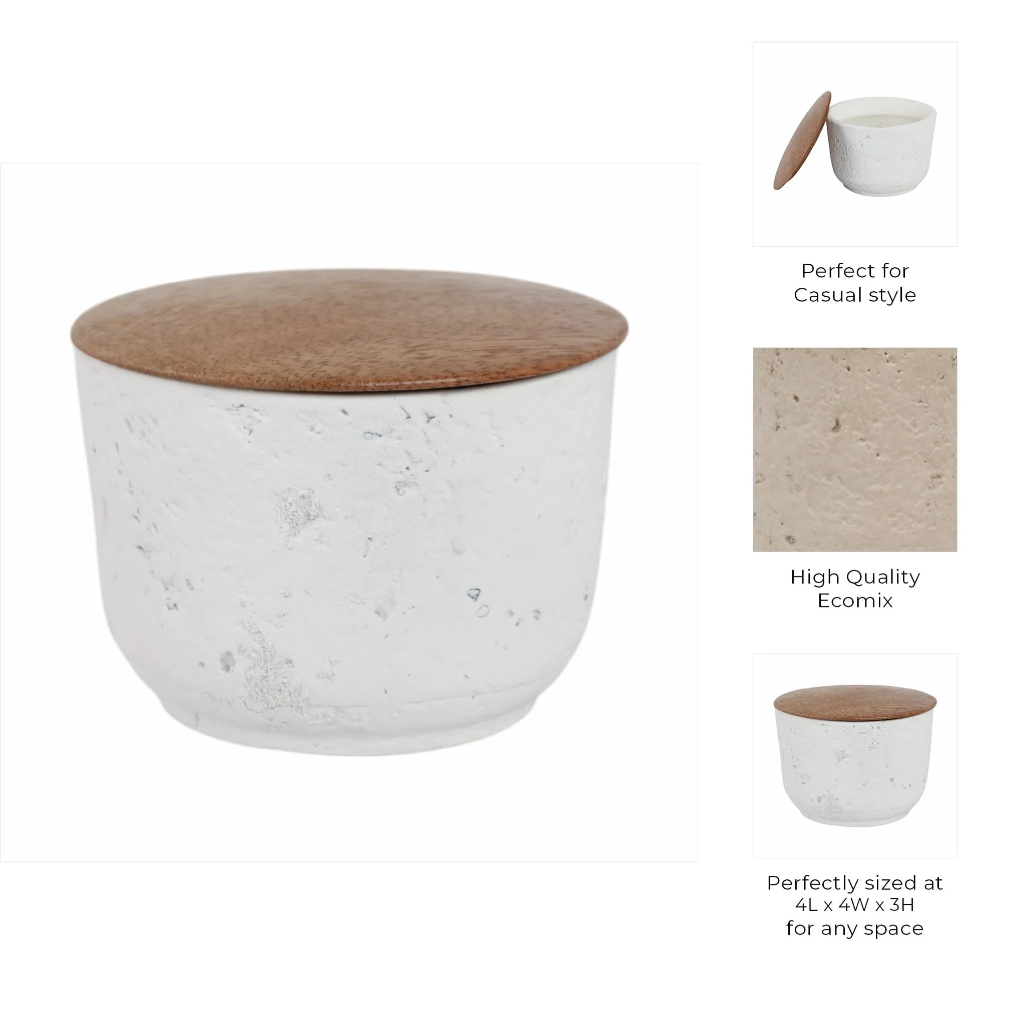 4" 7 Oz Wild Jasmine & Daisy Candle With Lid, Wht - Image 8
