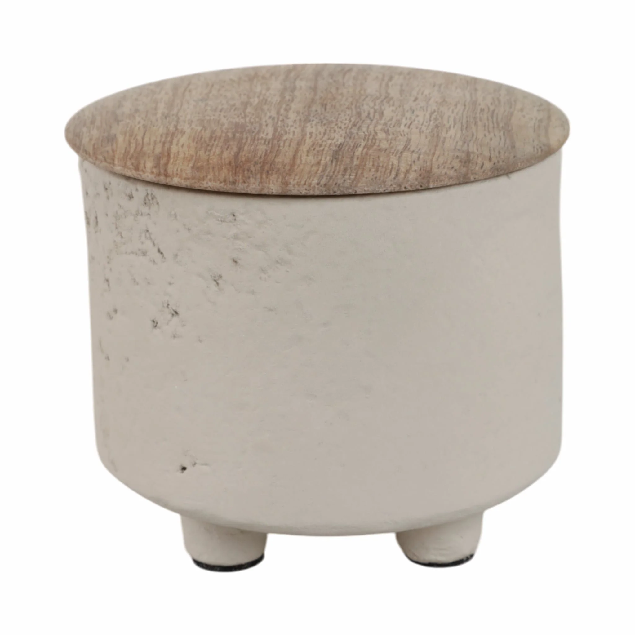 4" 7oz Euclyptus & Sage Footed Cndle W/lid, Cream - Image 2