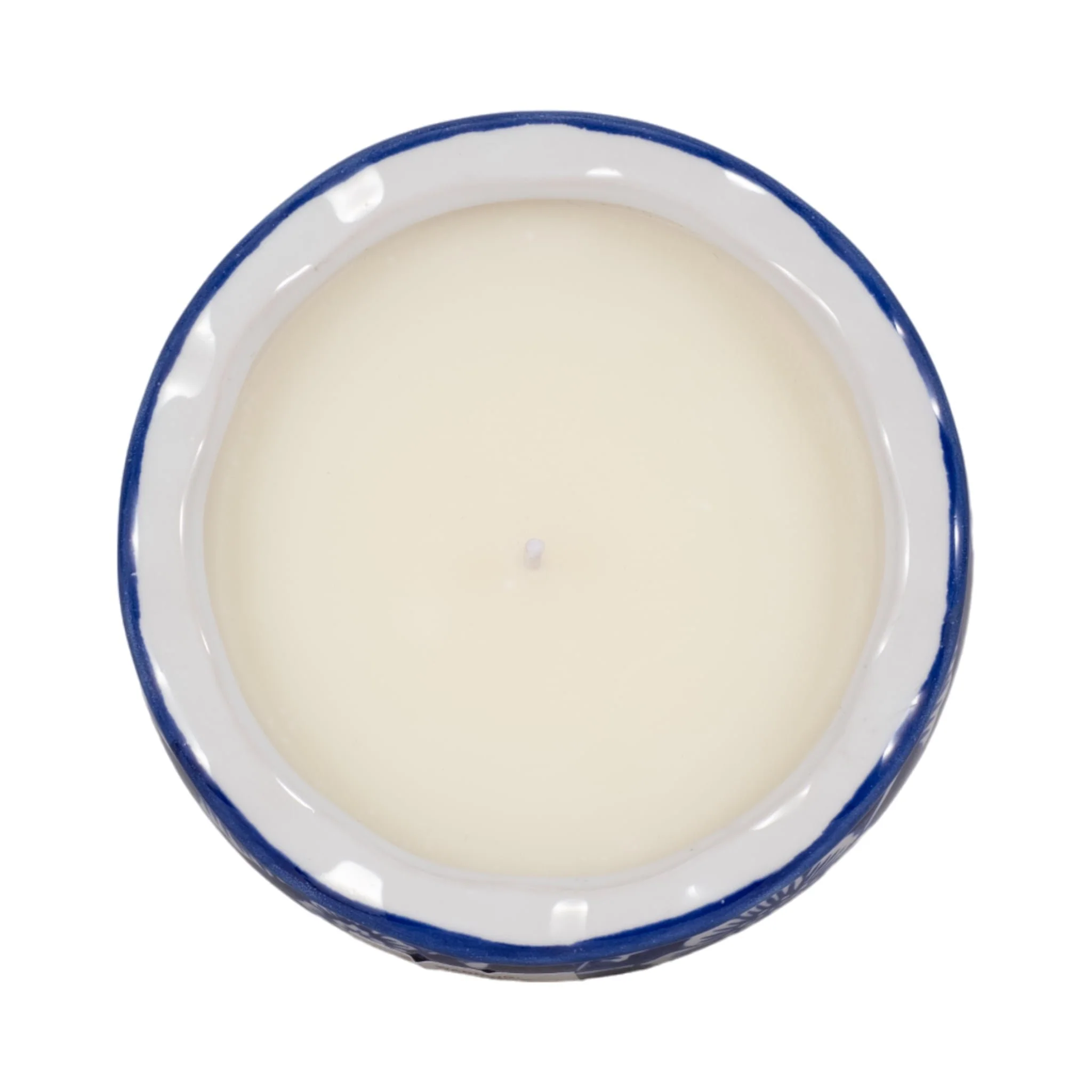 4", 7oz Round Chinoiserie Candle , Blue/white - Image 6