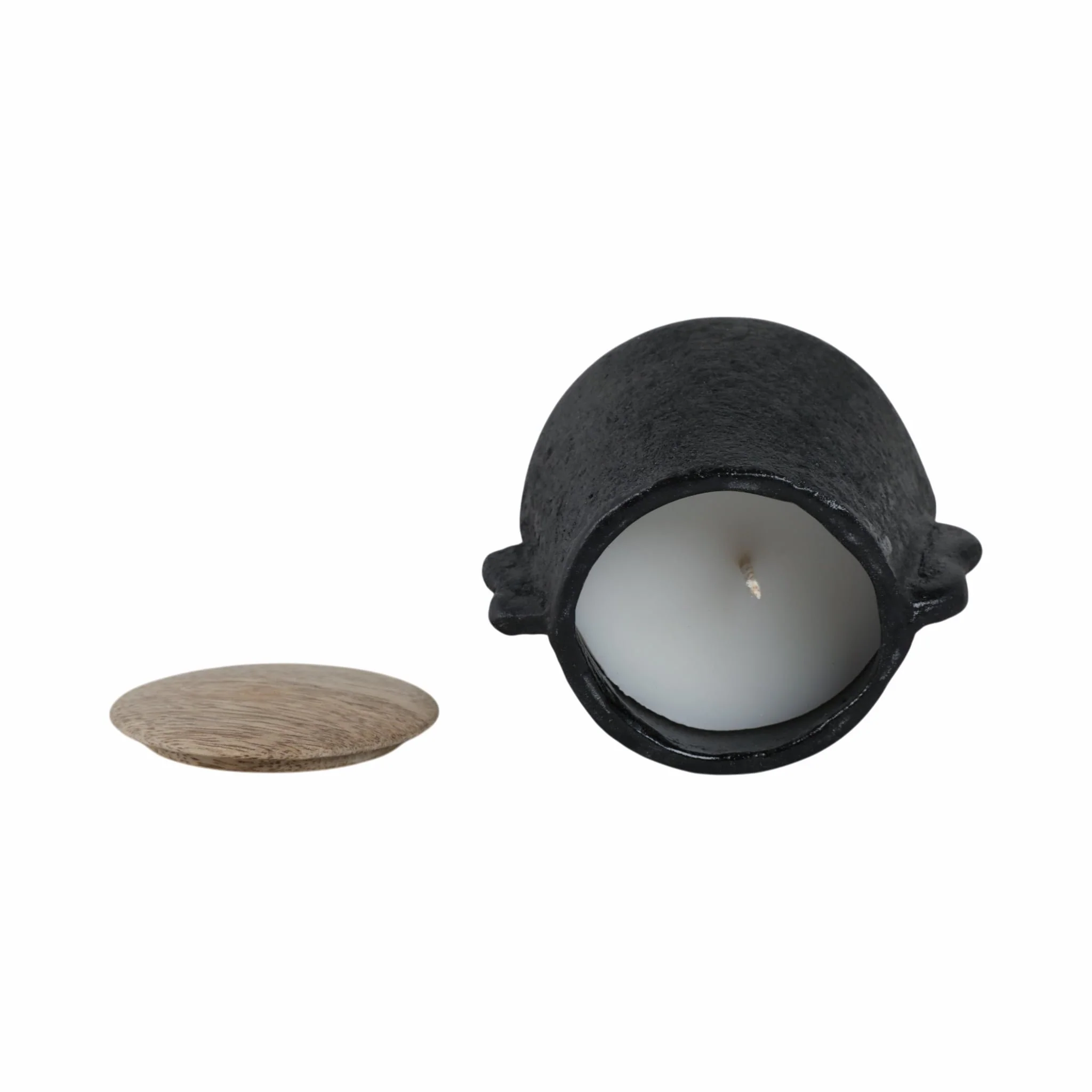 4" 8 Oz Balsam & Myrrh Eared Candle With Lid, Blk - Image 5