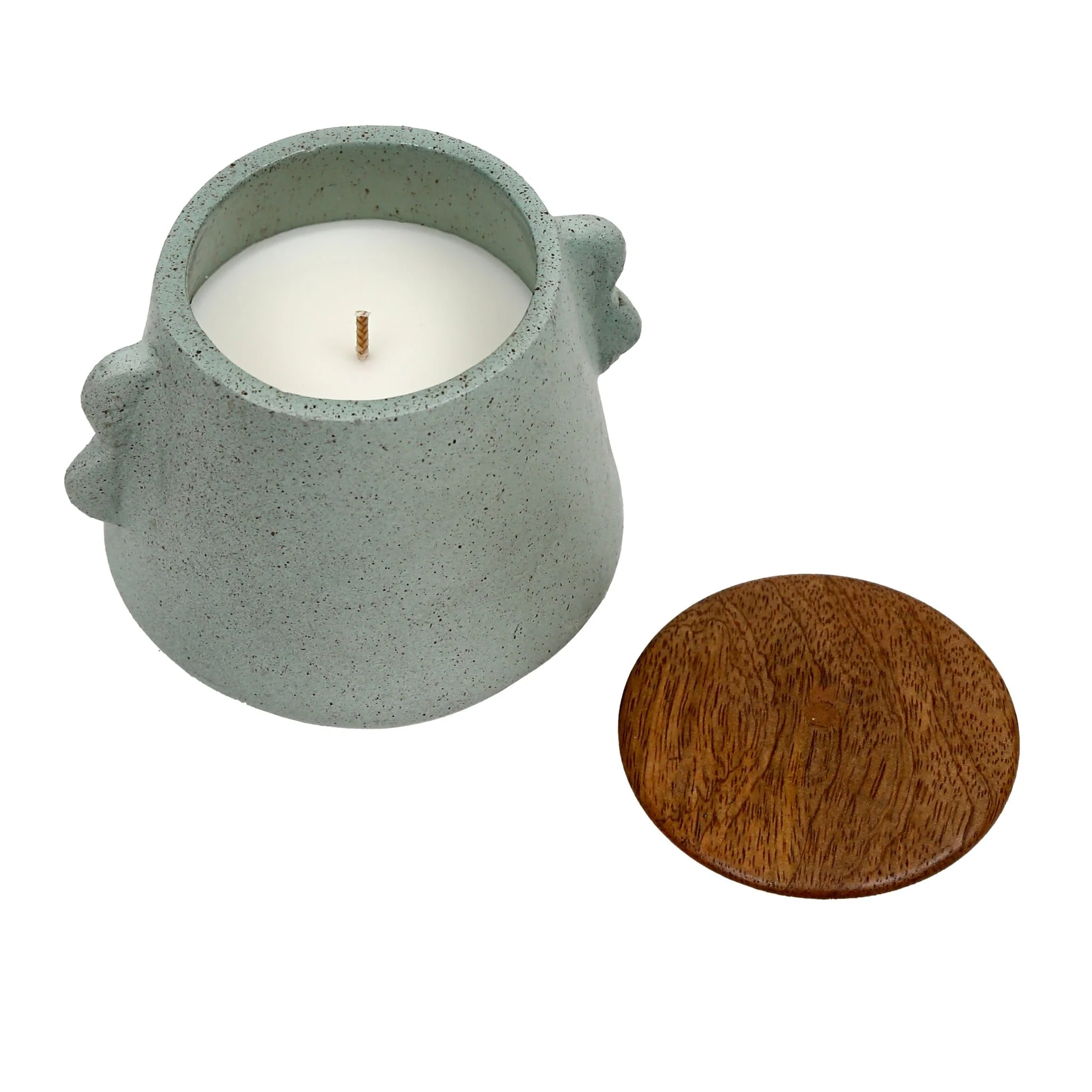 4" 8oz Wild Jasmine & Daisy Eared Cndle W/lid,blu - Image 2