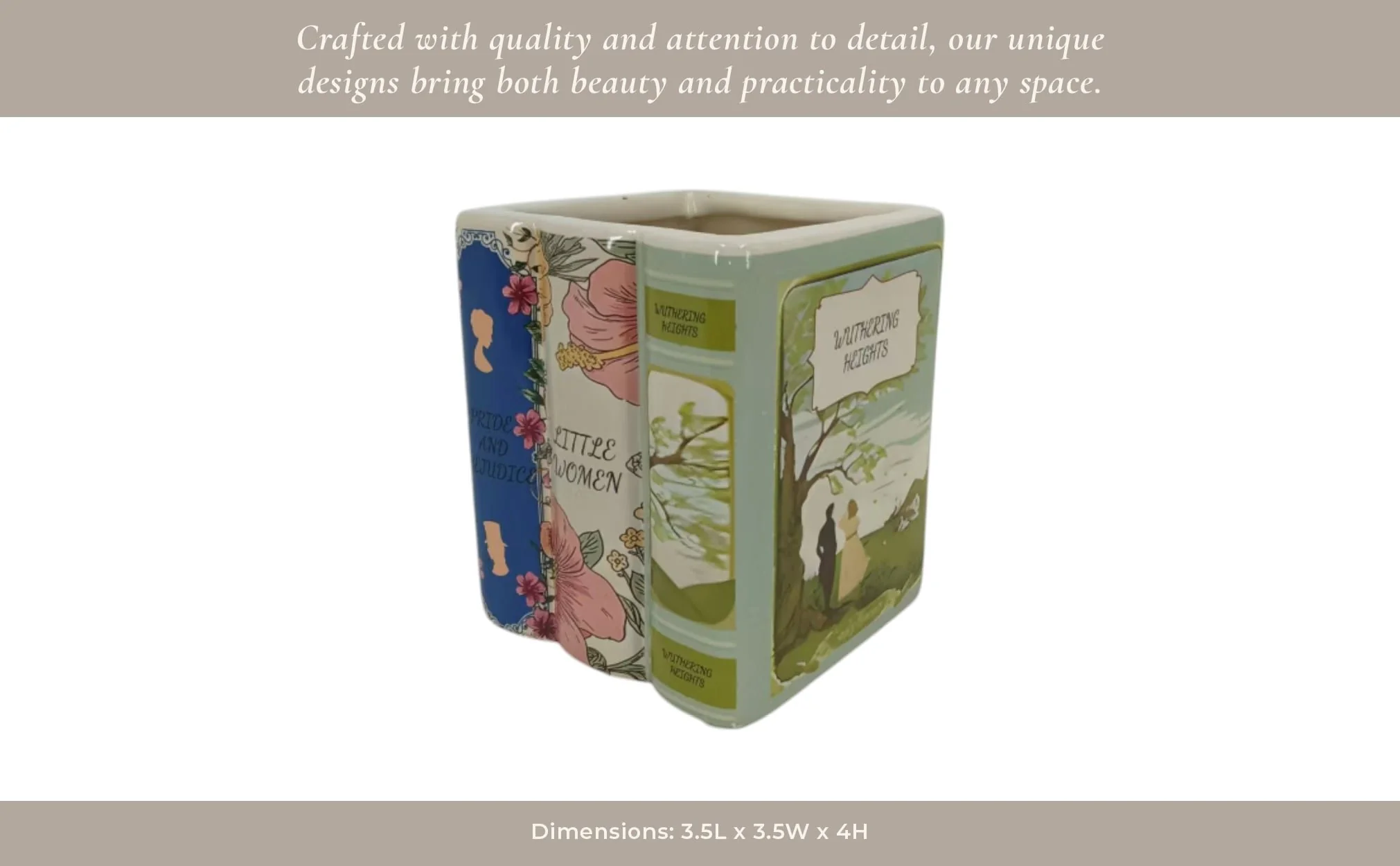 4" Classic Books Pencil Cup, Multi - Image 14