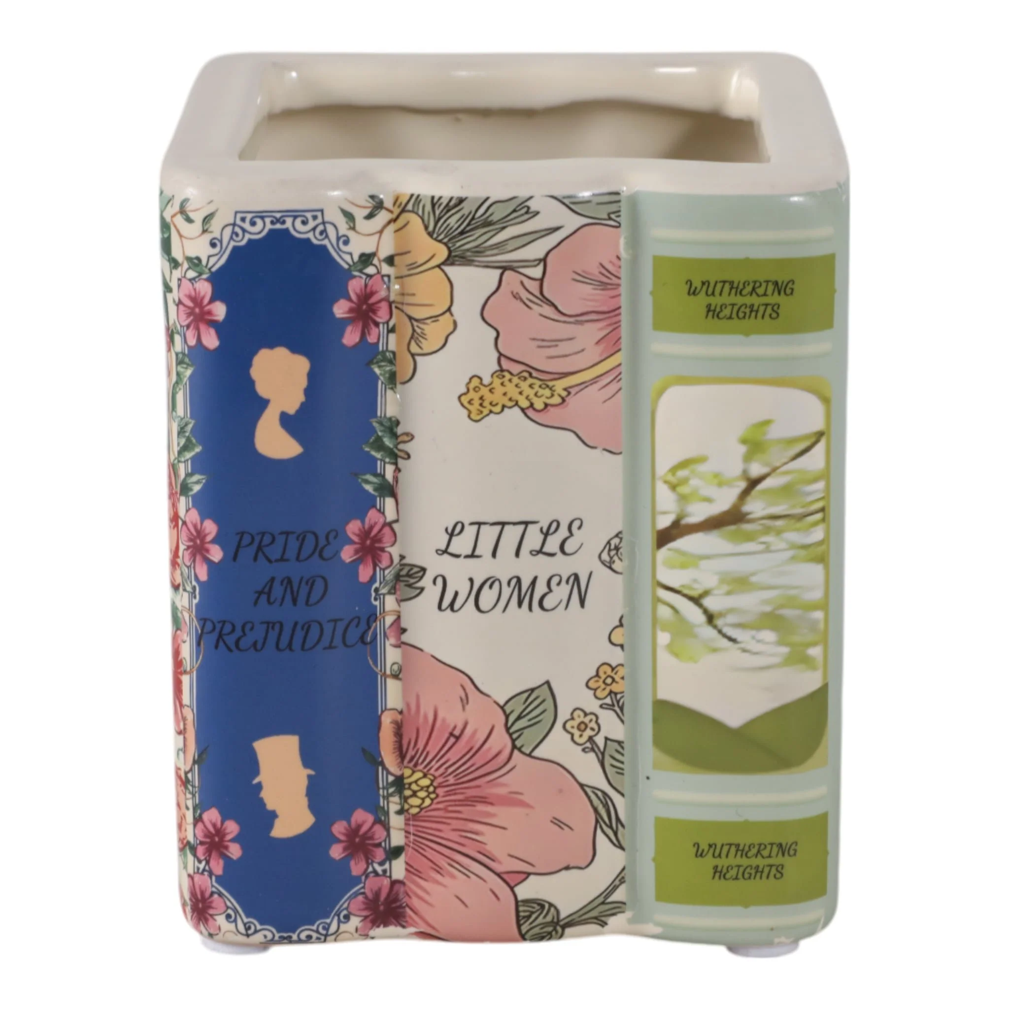 4" Classic Books Pencil Cup, Multi - Image 3