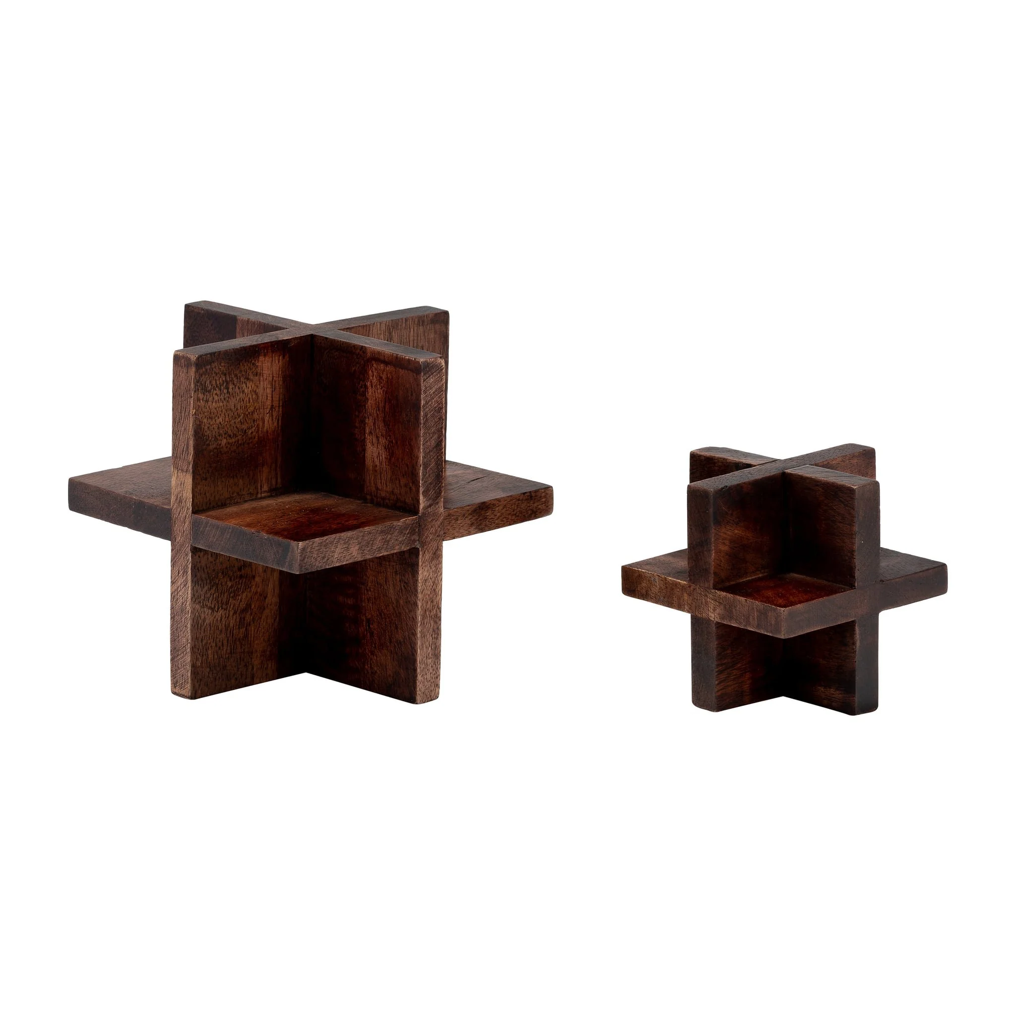 4", Cross Wooden Orb, Brown - Image 6